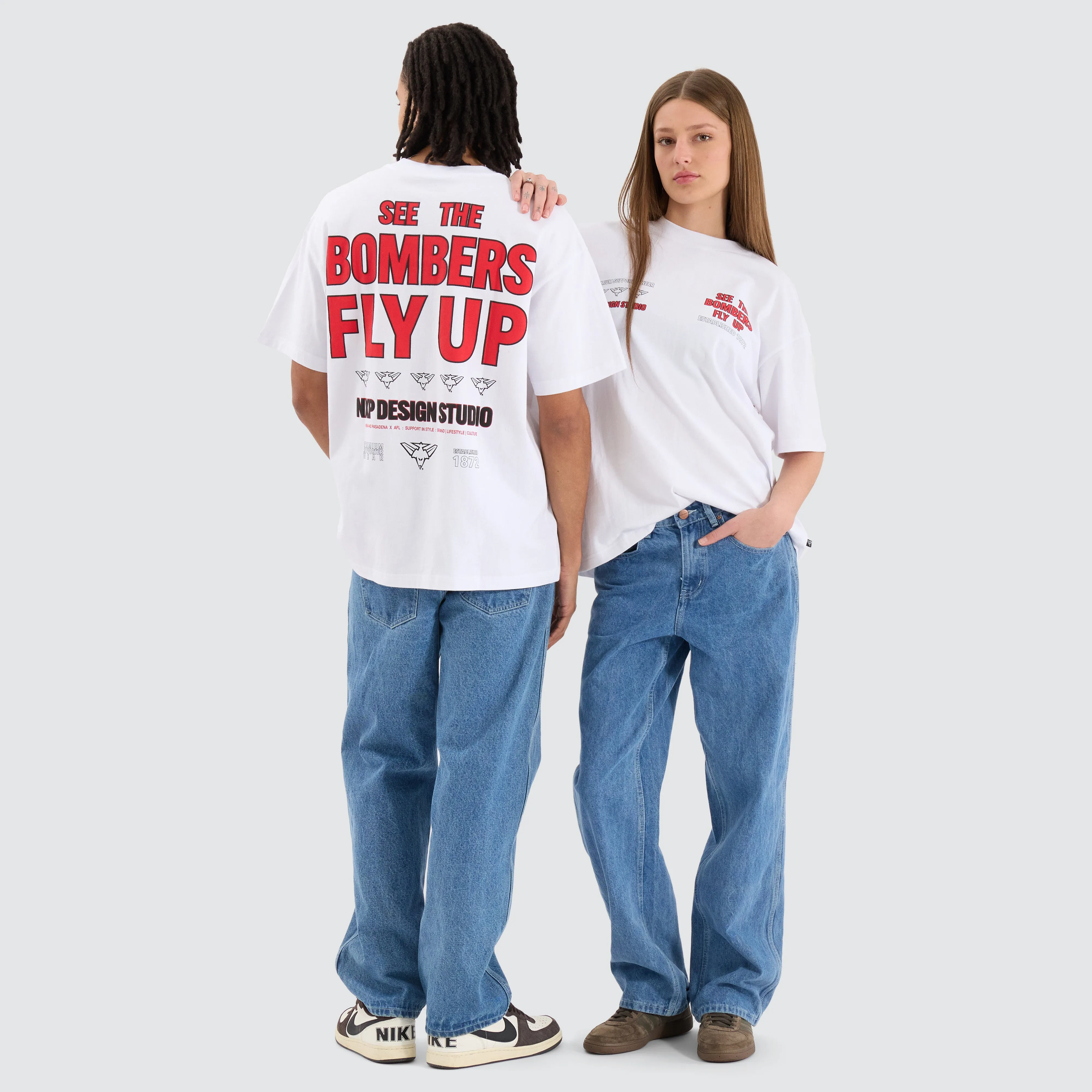 Essendon Bombers AFL Heavy Raptor Tee Optical White sold by Nena and Pasadena product image thumbnail 5