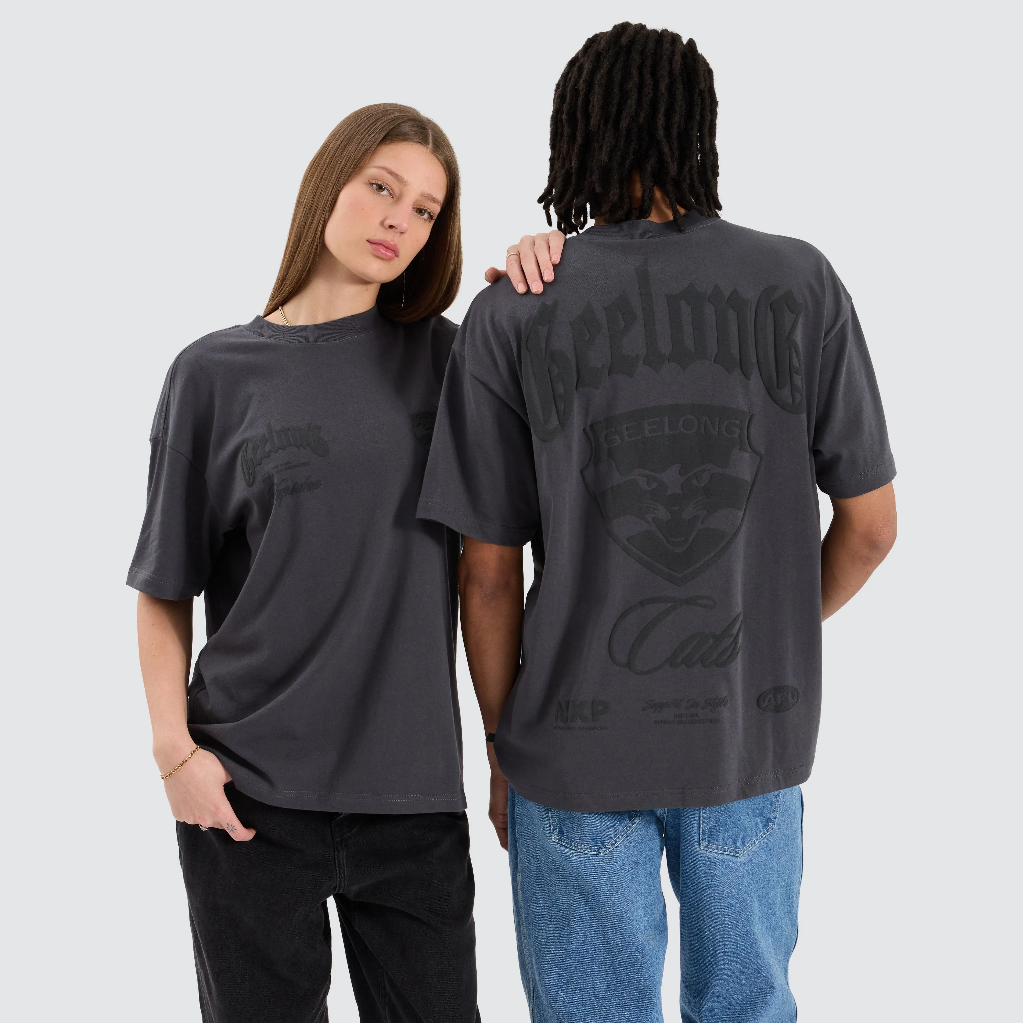 Geelong Cats AFL Heavy Raptor Tee Asphalt sold by Nena and Pasadena product image thumbnail 2