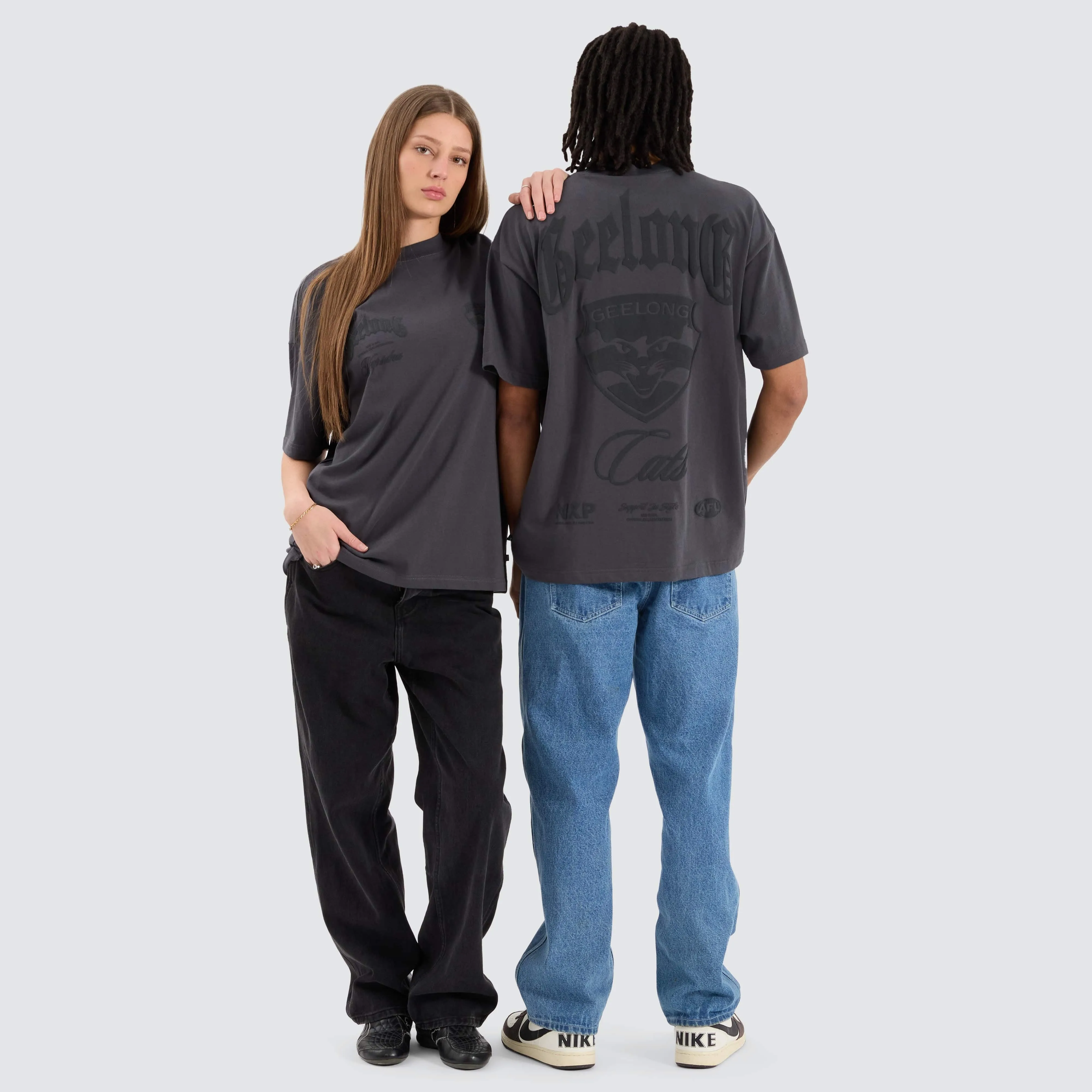 Geelong Cats AFL Heavy Raptor Tee Asphalt sold by Nena and Pasadena product image thumbnail 4