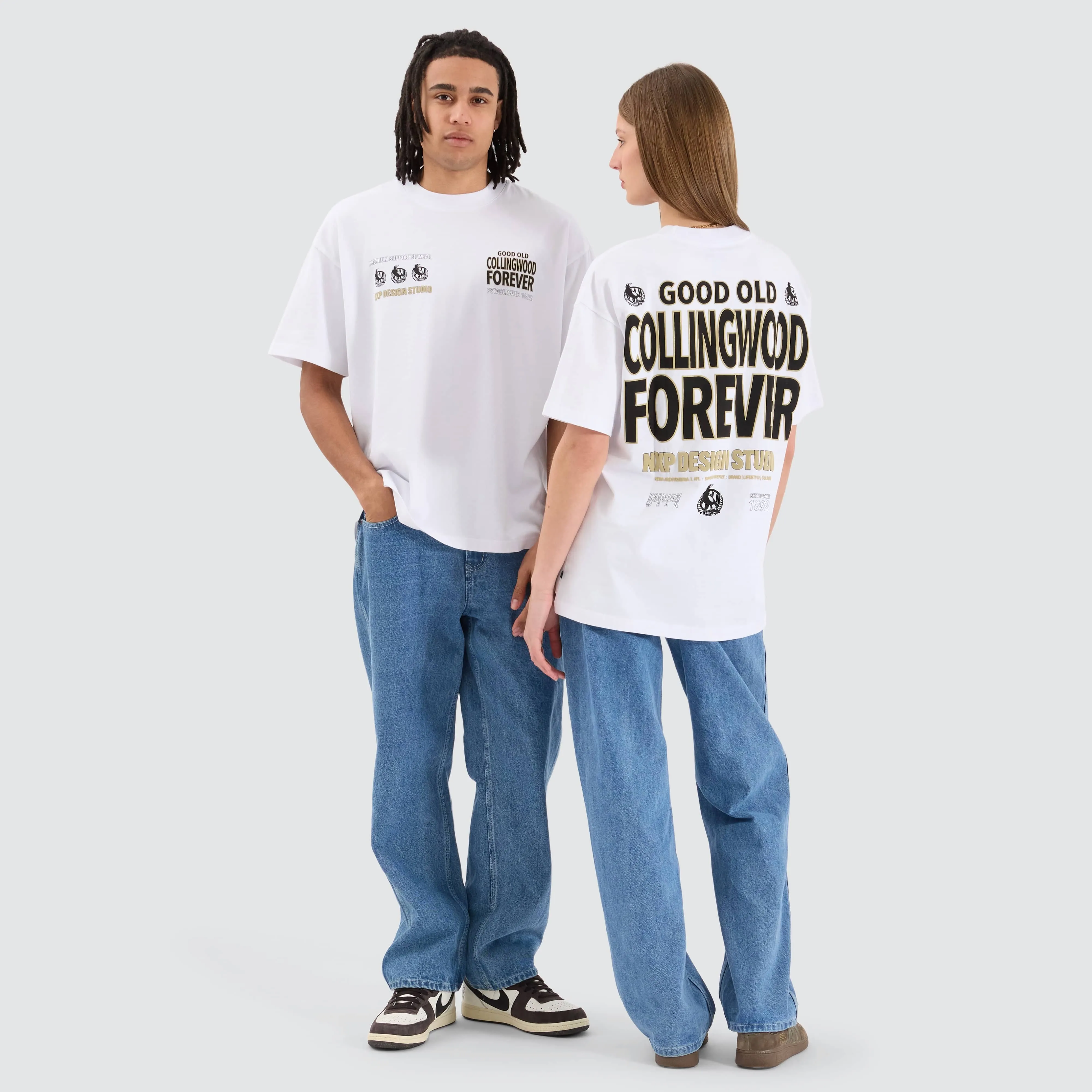 Collingwood Magpies AFL Heavy Raptor Tee Optical White sold by Nena and Pasadena product image thumbnail 5