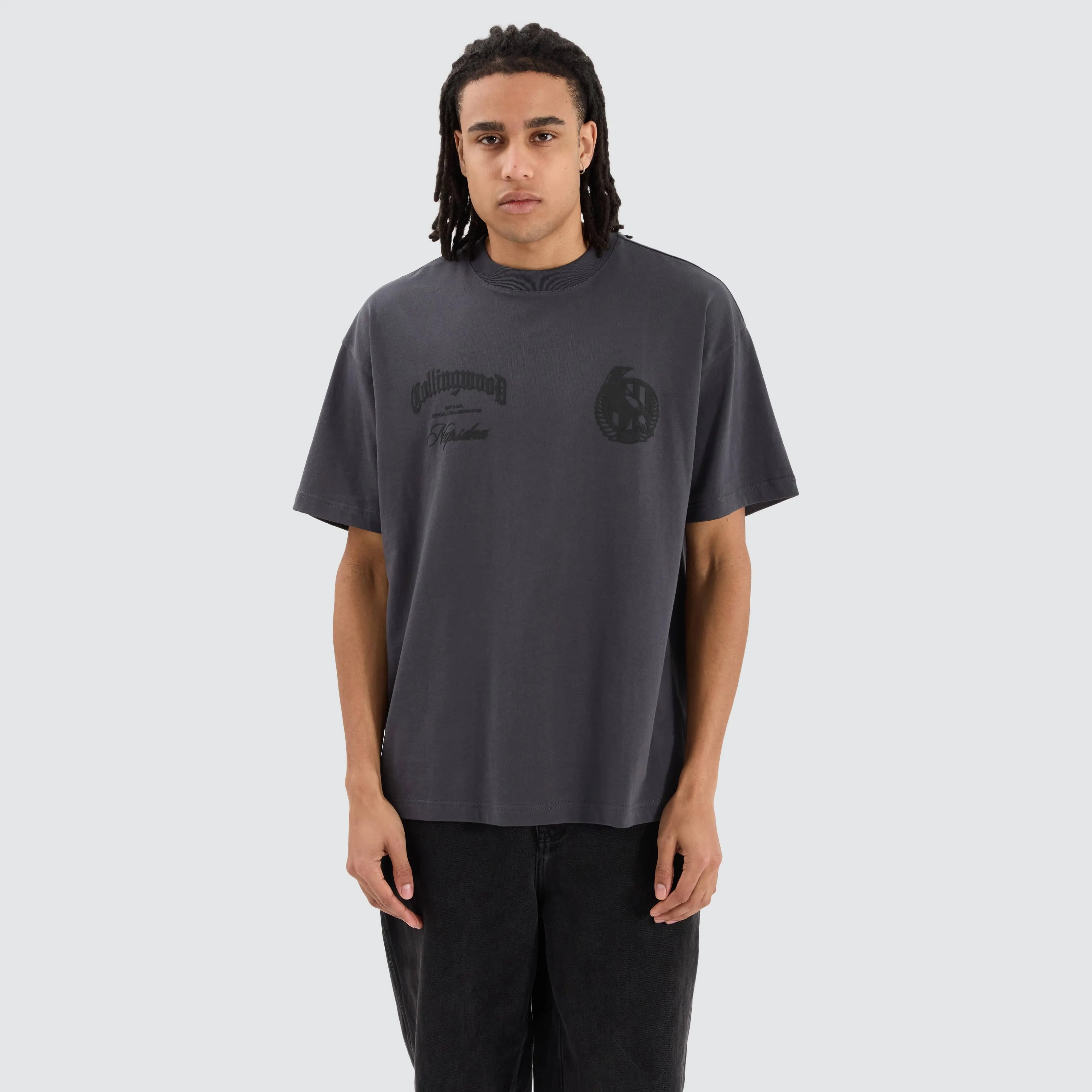 Collingwood Magpies AFL Heavy Raptor Tee Asphalt sold by Nena and Pasadena product image thumbnail 3