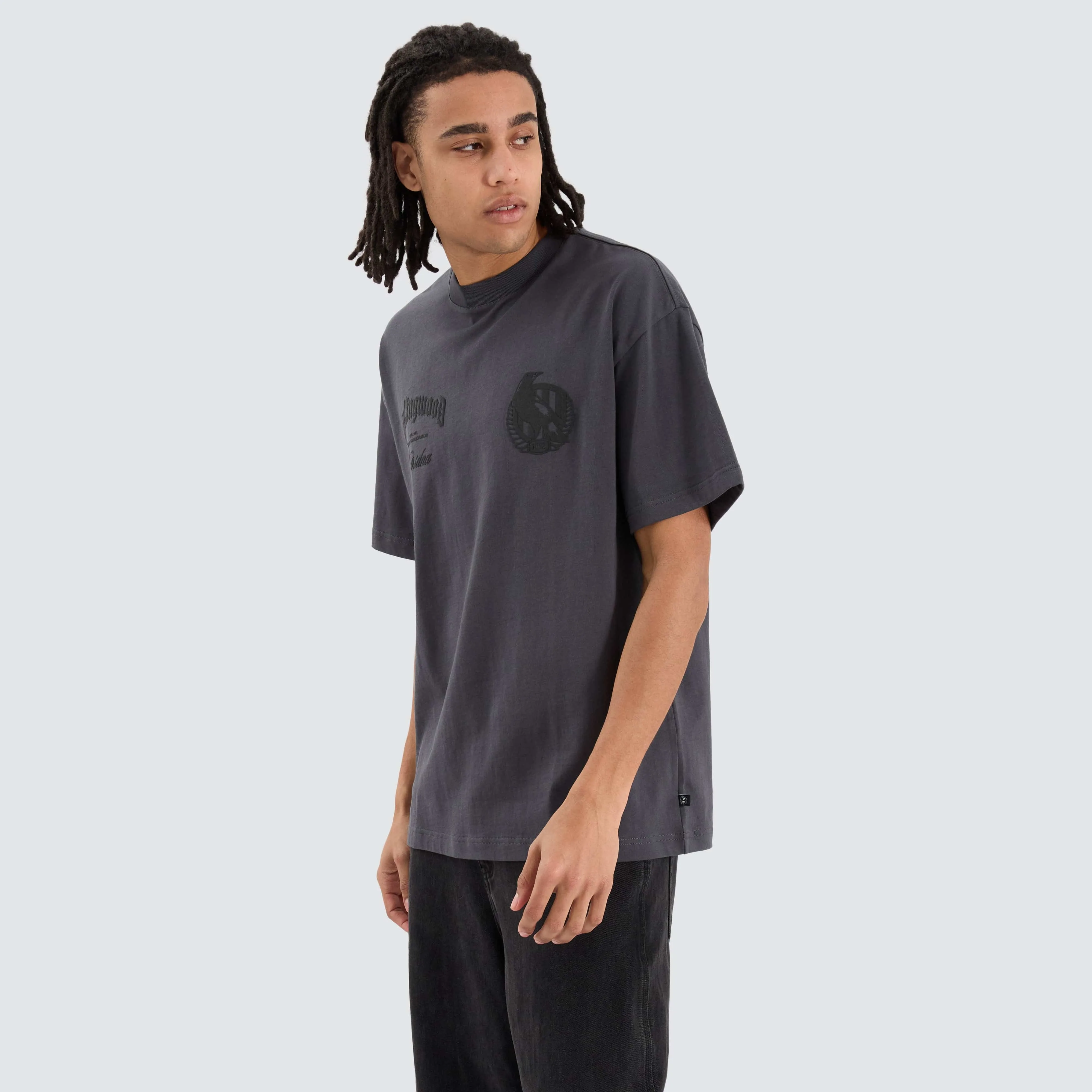 Collingwood Magpies AFL Heavy Raptor Tee Asphalt sold by Nena and Pasadena product image thumbnail 5