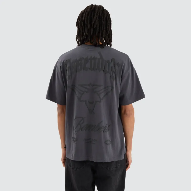 Essendon Bombers AFL Heavy Raptor Tee Asphalt sold by Nena and Pasadena