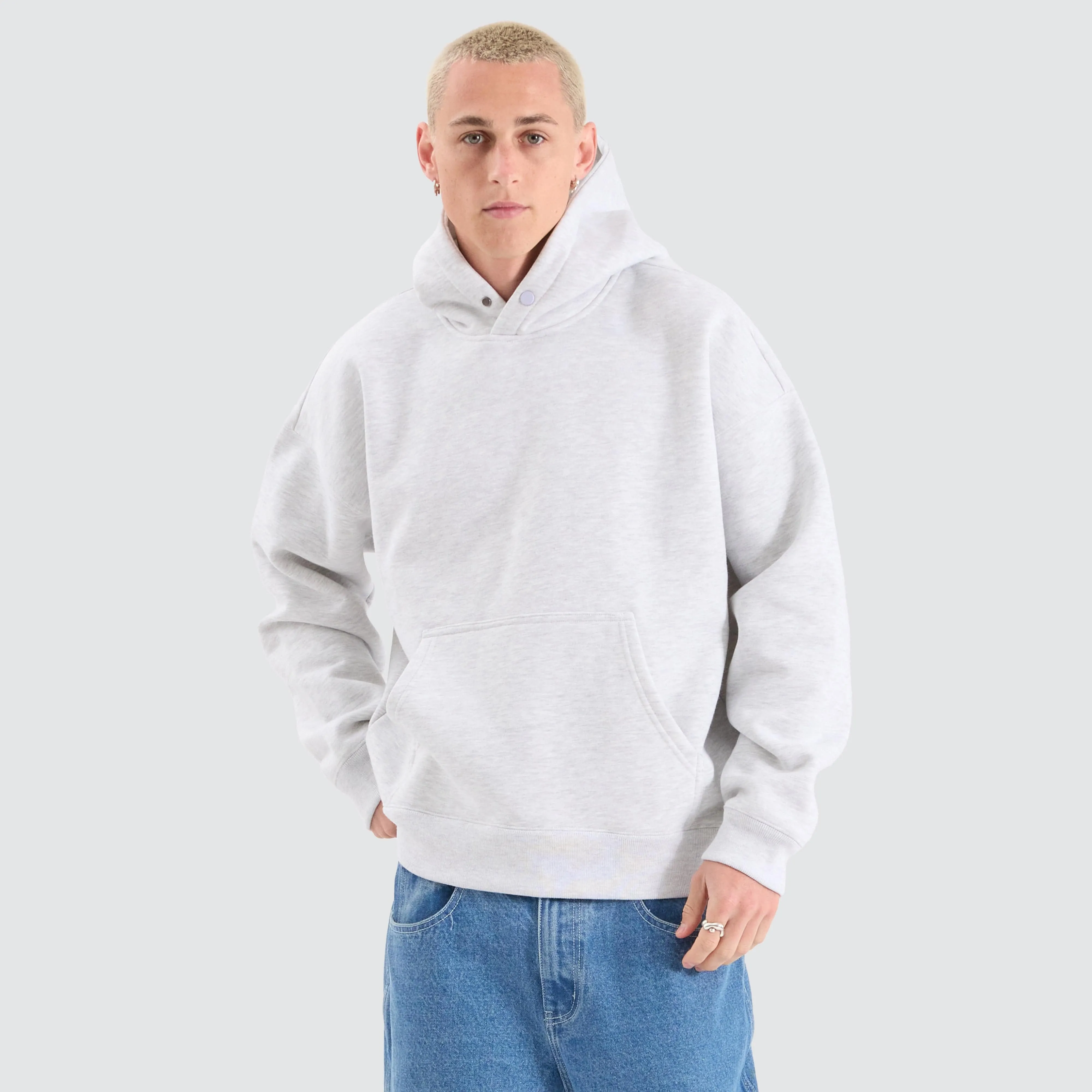 Airdrie Box Fit Hoodie Snow Marle sold by Nena and Pasadena product image thumbnail 5