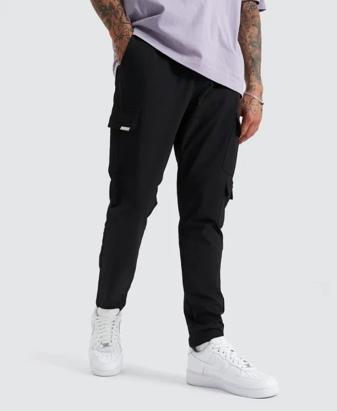 S150 Slim Cargo Pant Black made by Nena and Pasadena