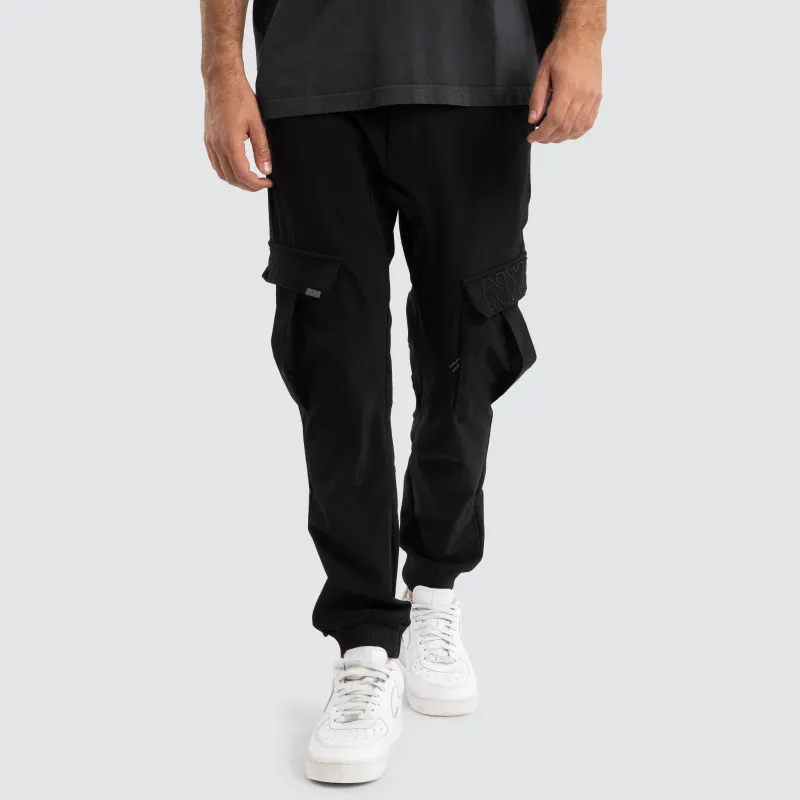F150 Slim Nylon Cargo Jogger Black sold by Nena and Pasadena