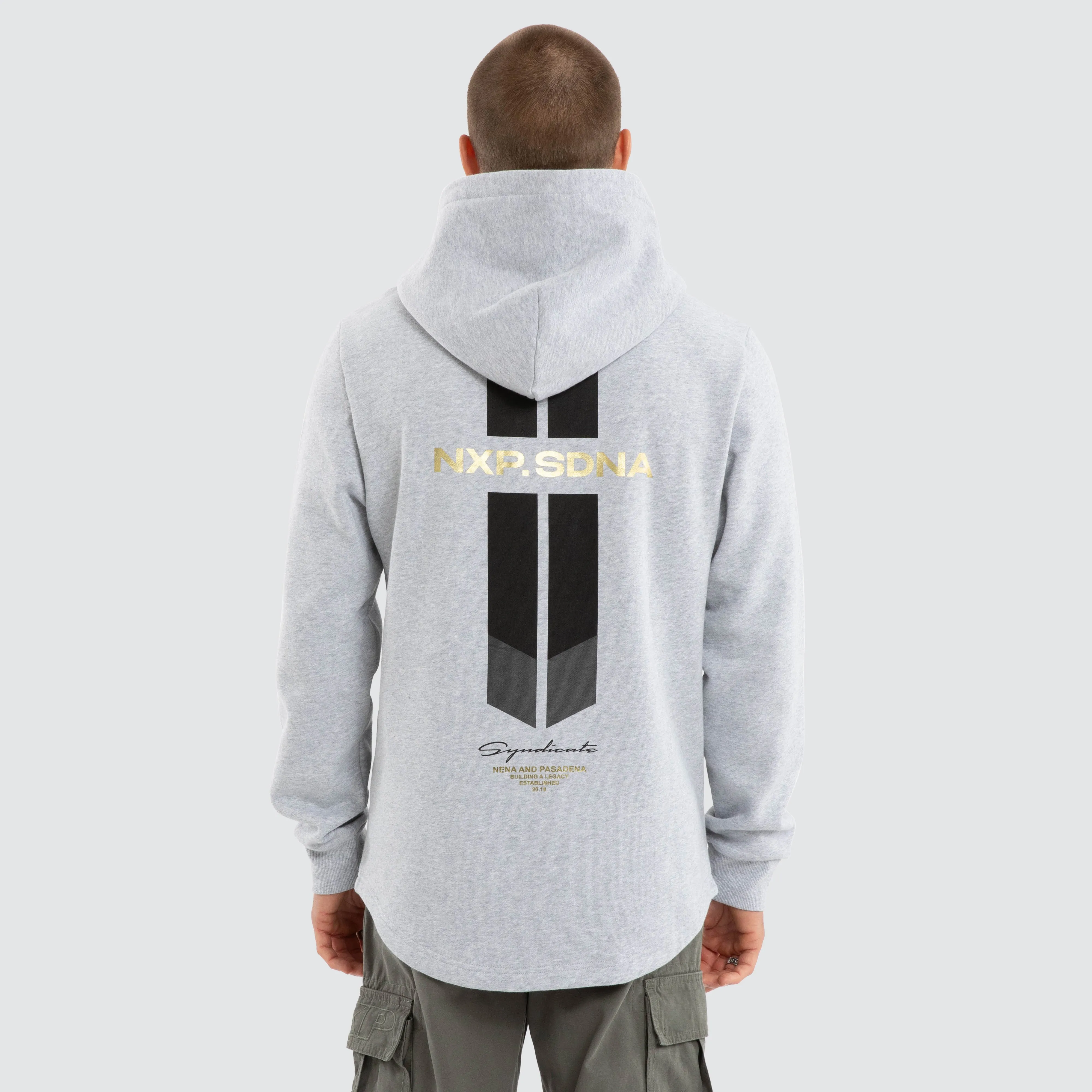 Gold Line Dual Curved Hoodie Grey Marle sold by Nena and Pasadena product image thumbnail 4