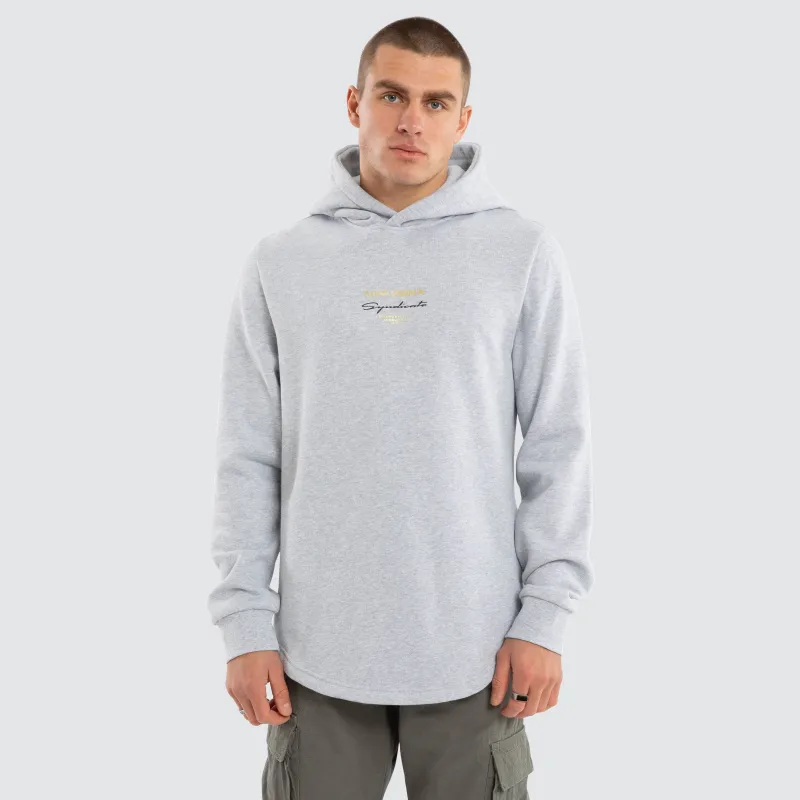Gold Line Dual Curved Hoodie Grey Marle sold by Nena and Pasadena