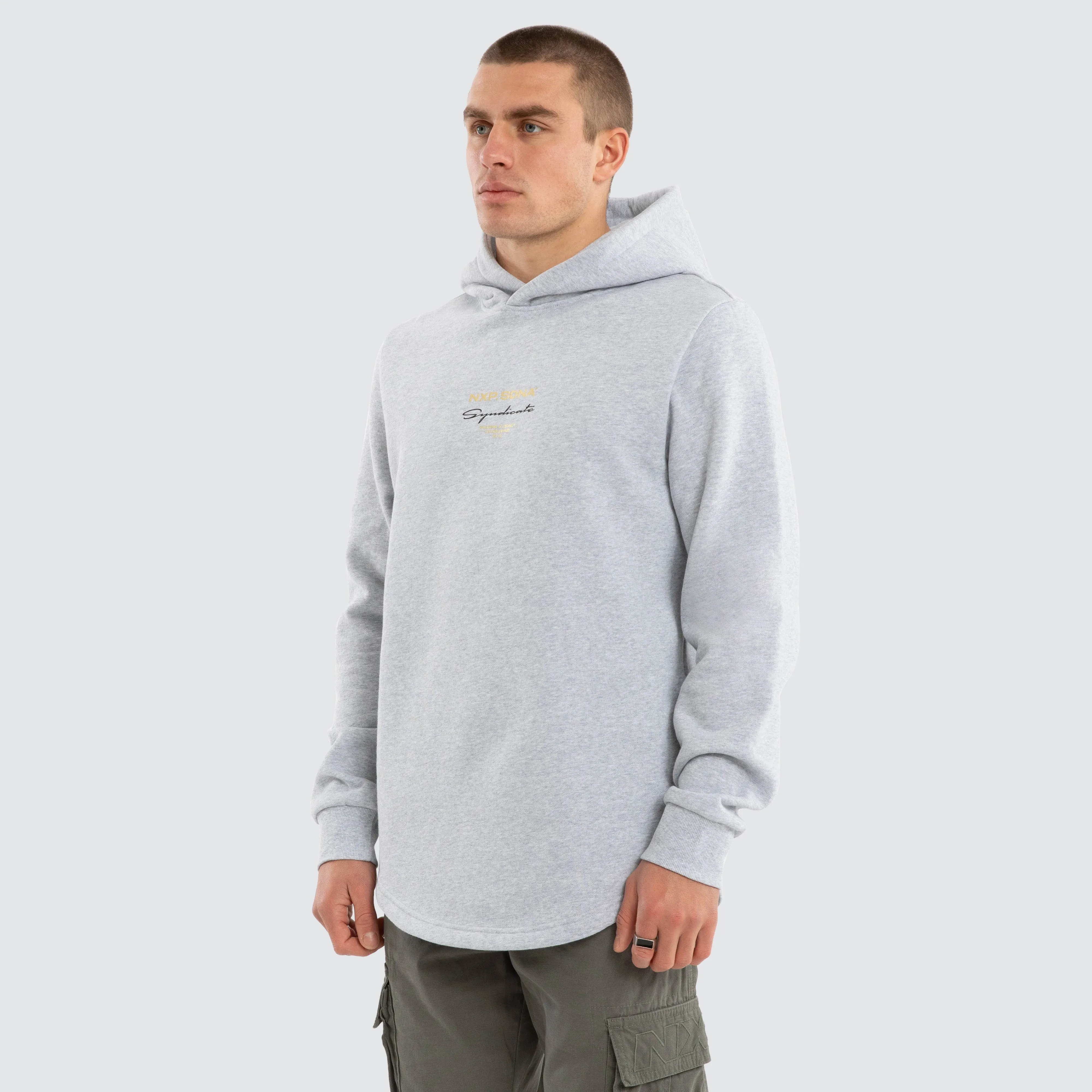 Gold Line Dual Curved Hoodie Grey Marle sold by Nena and Pasadena product image thumbnail 2