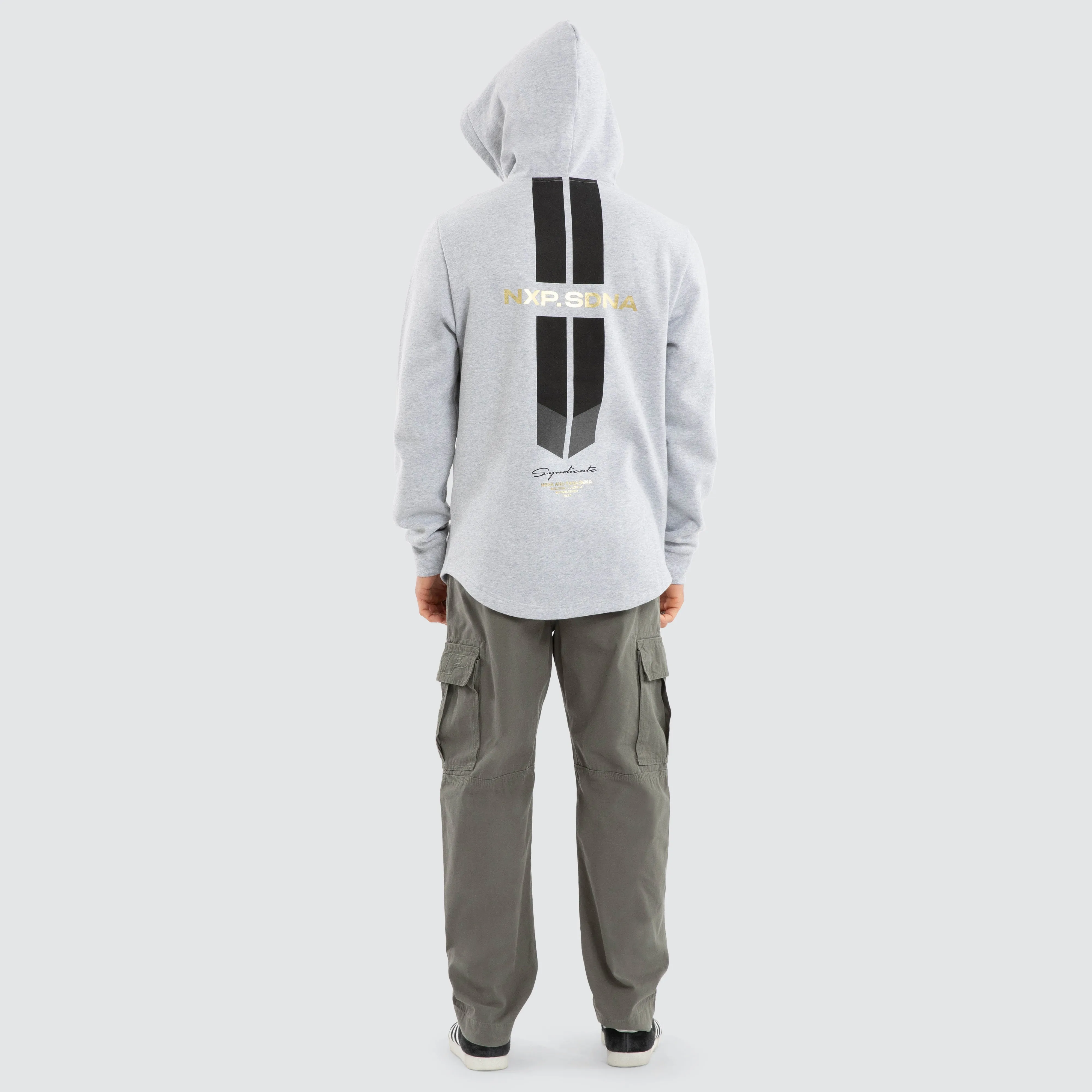 Gold Line Dual Curved Hoodie Grey Marle sold by Nena and Pasadena product image thumbnail 5