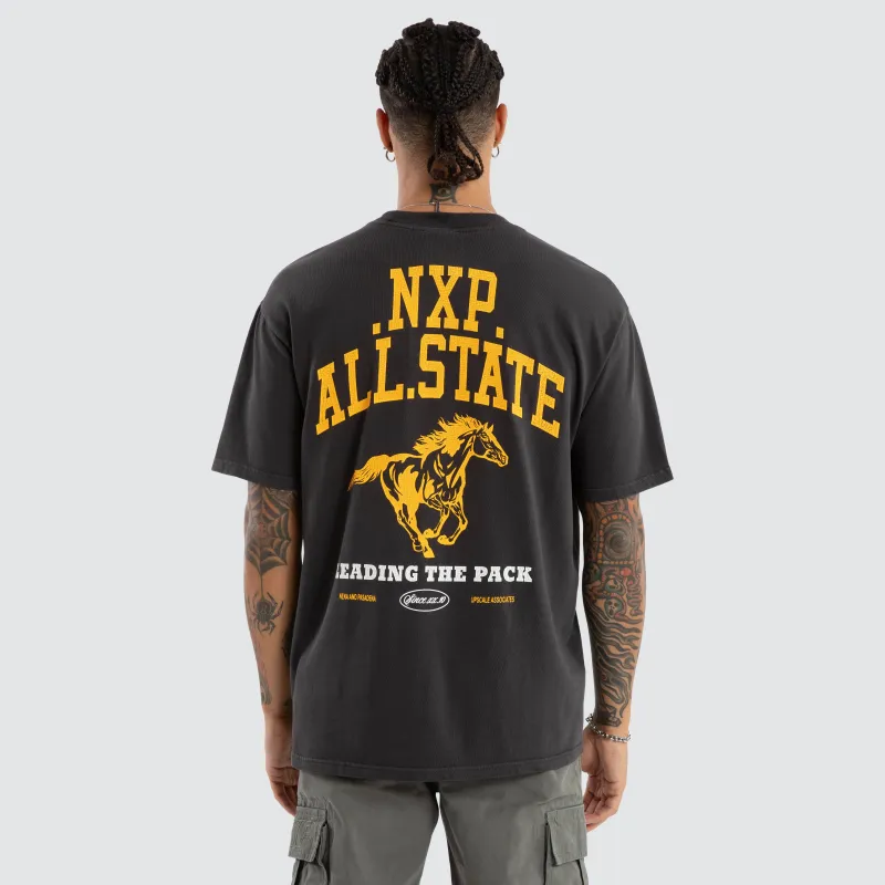 All State Box Fit Tee Pigment Black sold by Nena and Pasadena