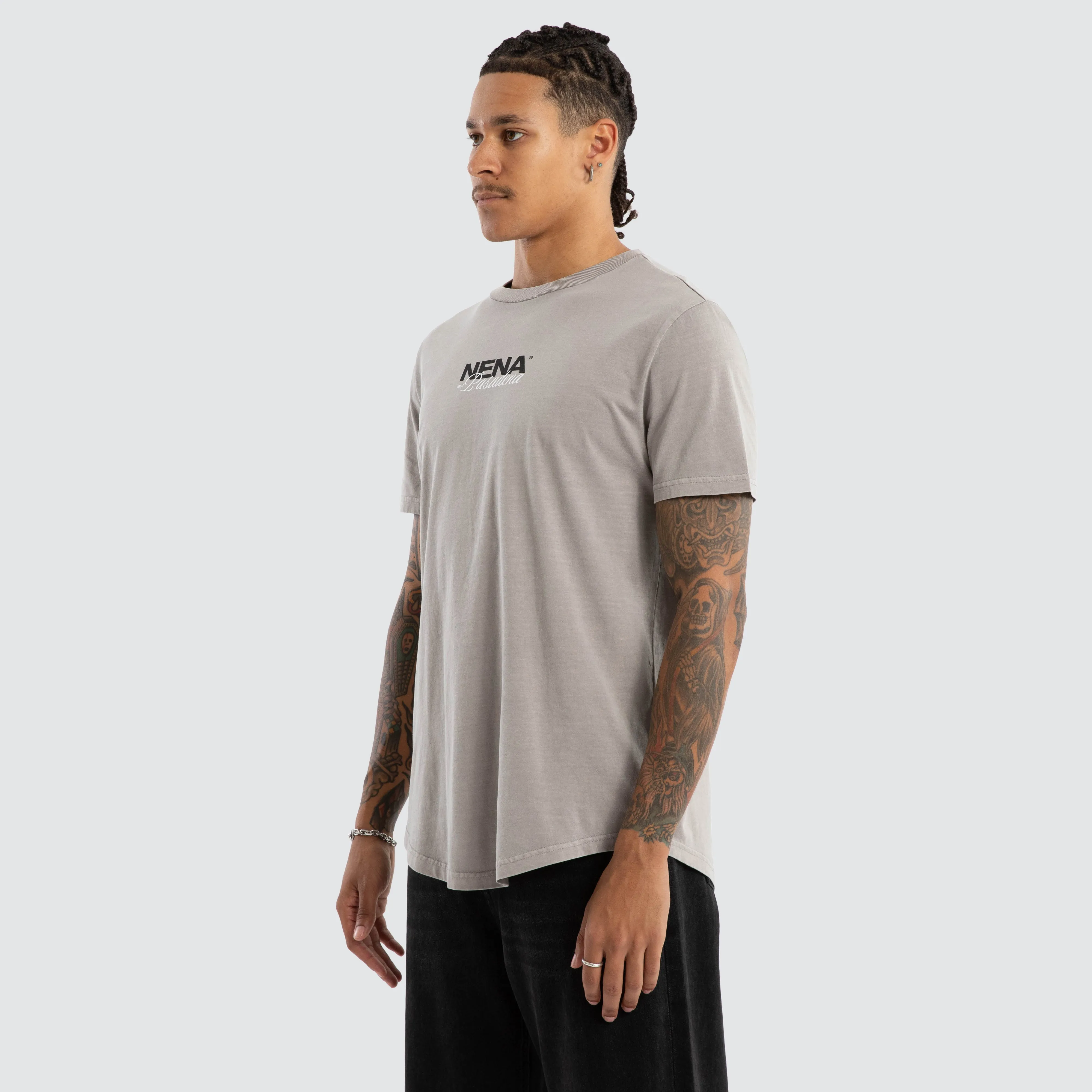 Veered Dual Curved Tee Pigment Paloma sold by Nena and Pasadena product image thumbnail 3