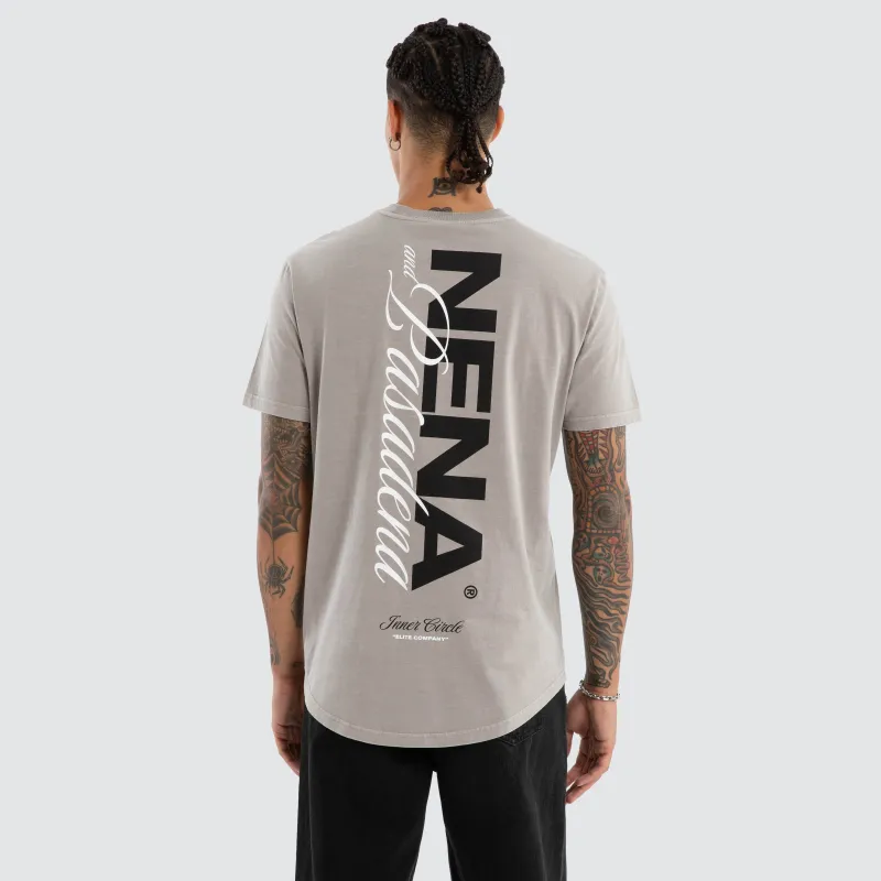 Veered Dual Curved Tee Pigment Paloma sold by Nena and Pasadena