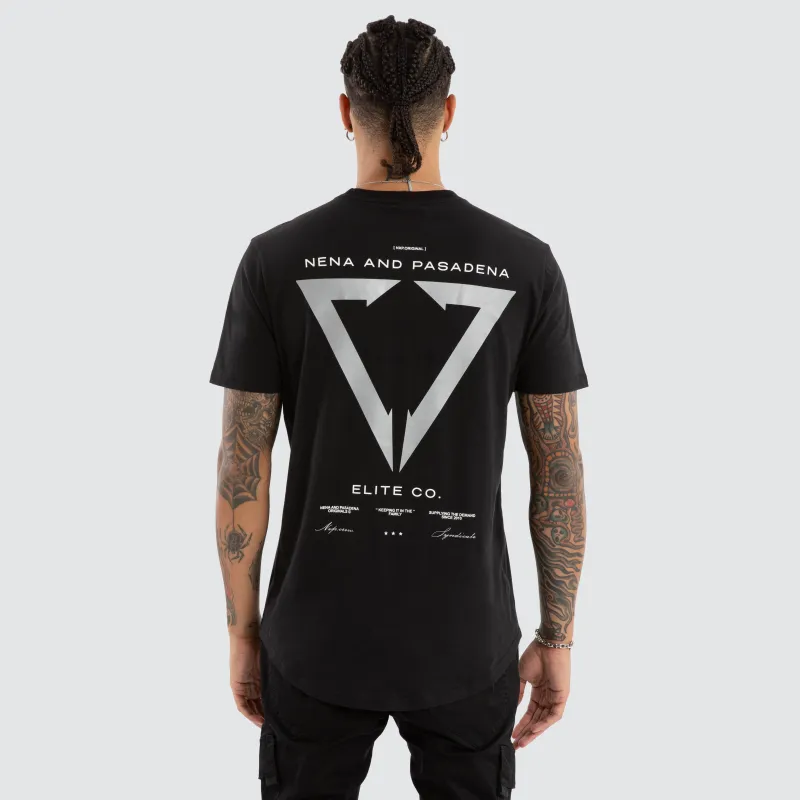 Wave Dual Curved Tee Jet Black sold by Nena and Pasadena