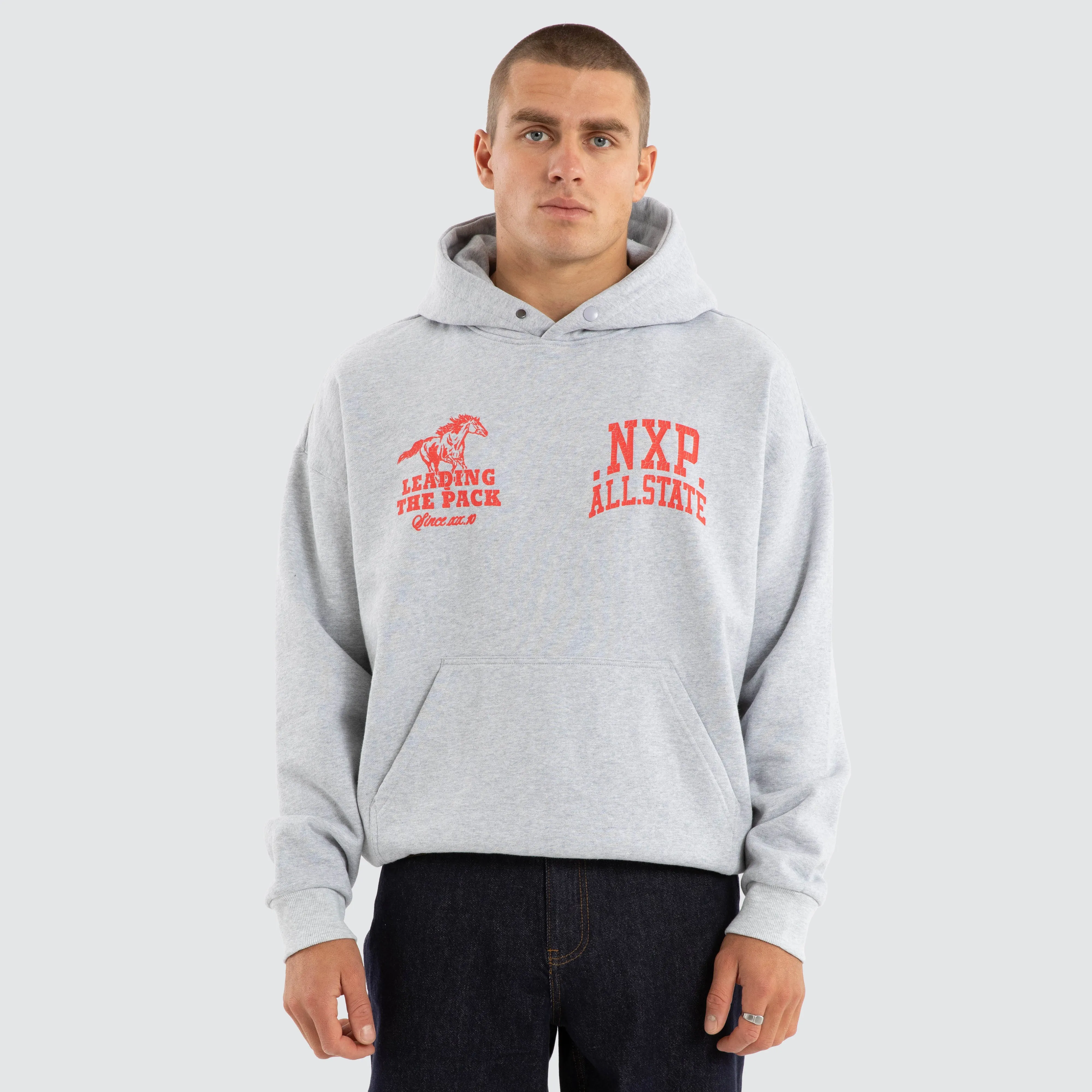 Pack Box Fit Hoodie Grey Marle sold by Nena and Pasadena product image thumbnail 2