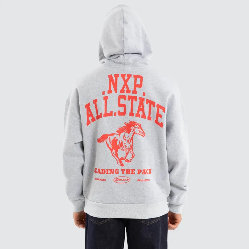 Pack Box Fit Hoodie Grey Marle sold by Nena and Pasadena