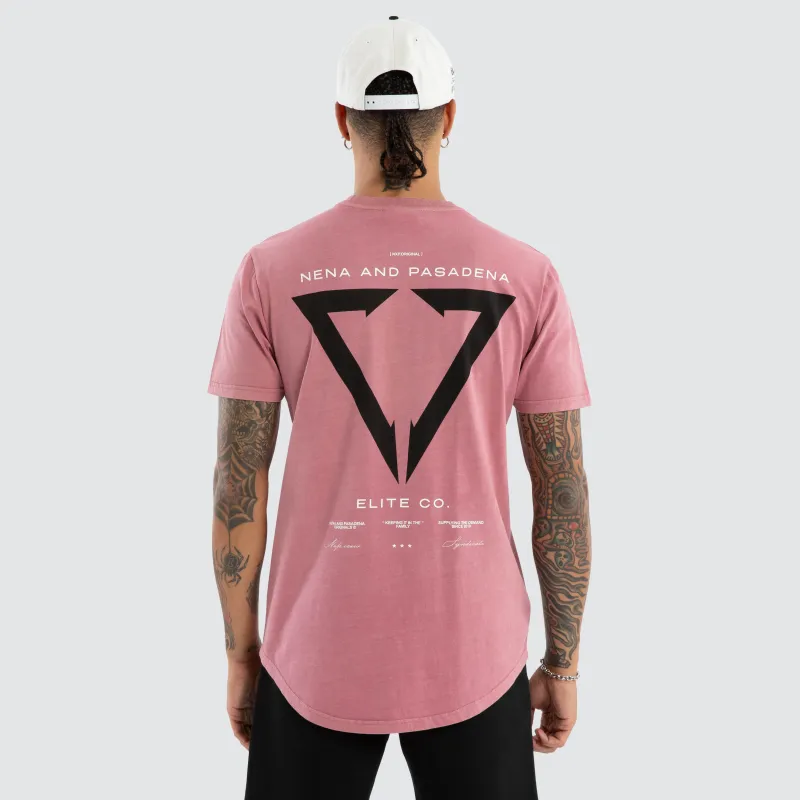 Wave Dual Curved Tee Pigment Mesa Rose sold by Nena and Pasadena