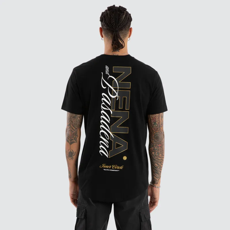 Veered Dual Curved Tee Jet Black sold by Nena and Pasadena