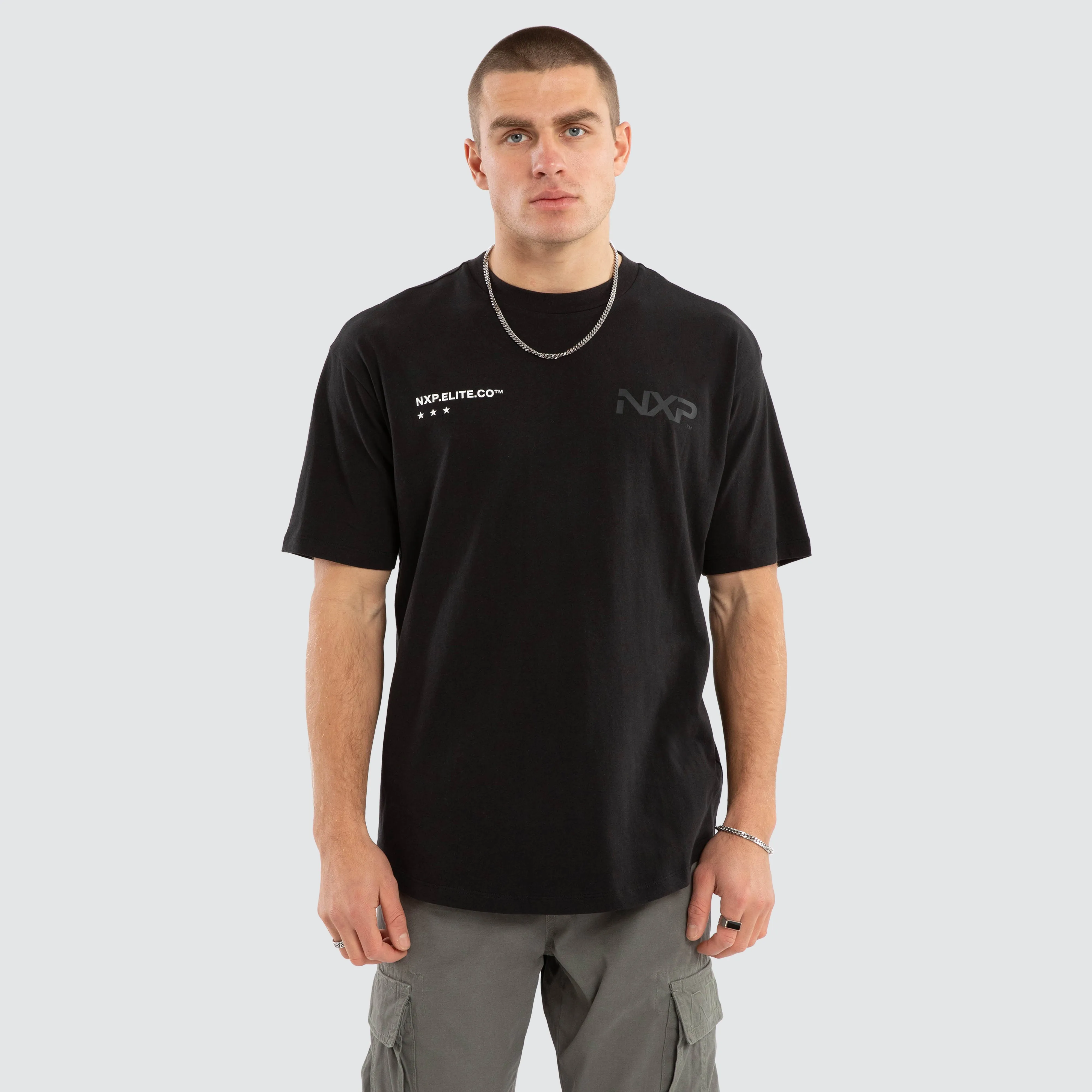 Heart Box Fit Scoop Tee Jet Black sold by Nena and Pasadena