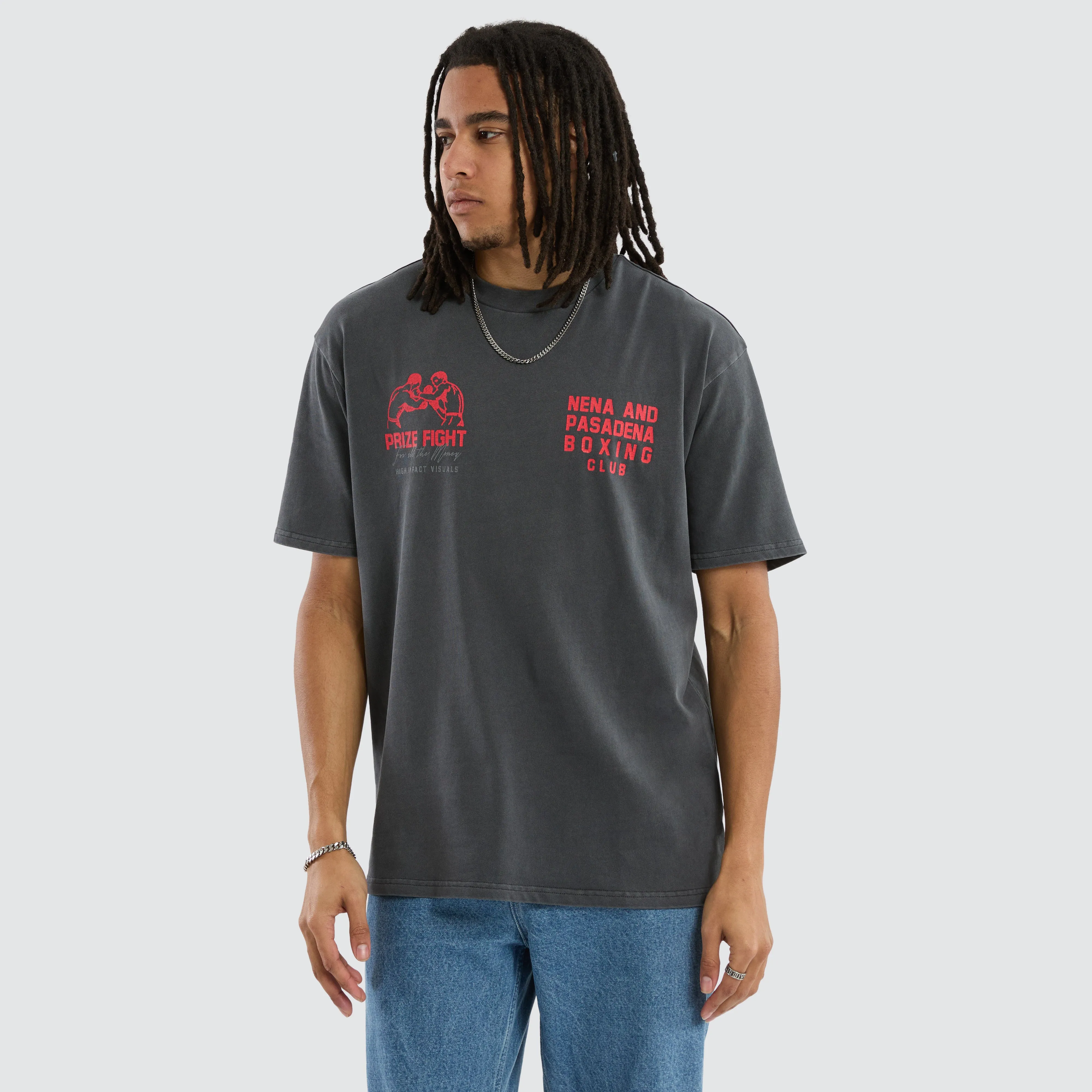 Mark Box Fit Tee Pigment Asphalt sold by Nena and Pasadena