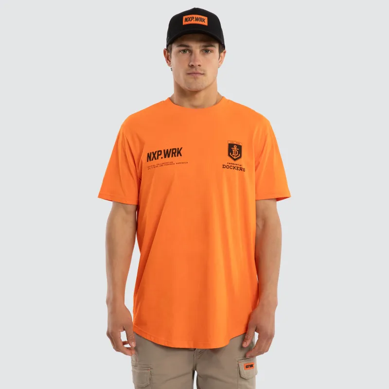 Fremantle Docker Ethic Tee Work Orange sold by Nena and Pasadena