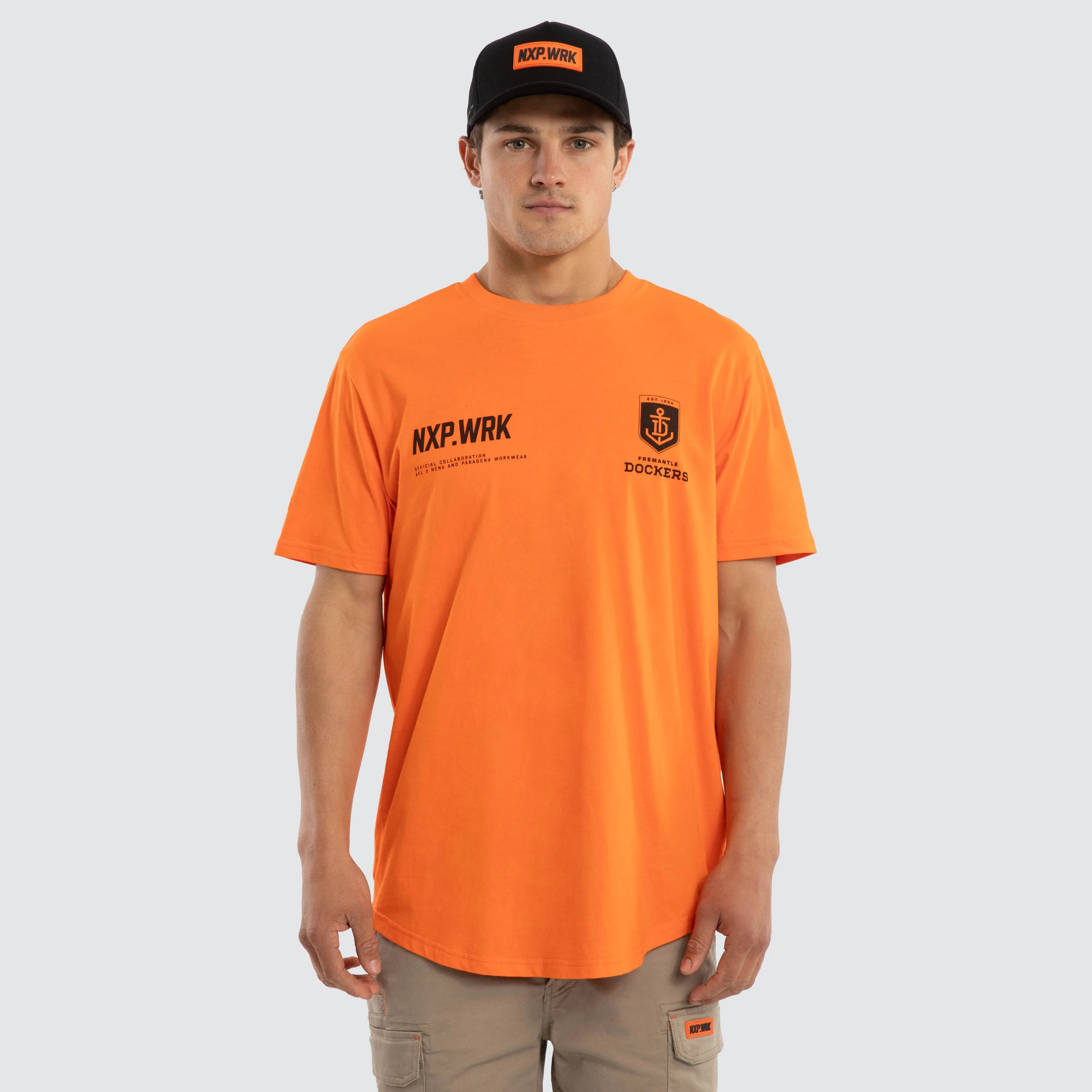 Fremantle Docker Ethic Tee Work Orange sold by Nena and Pasadena