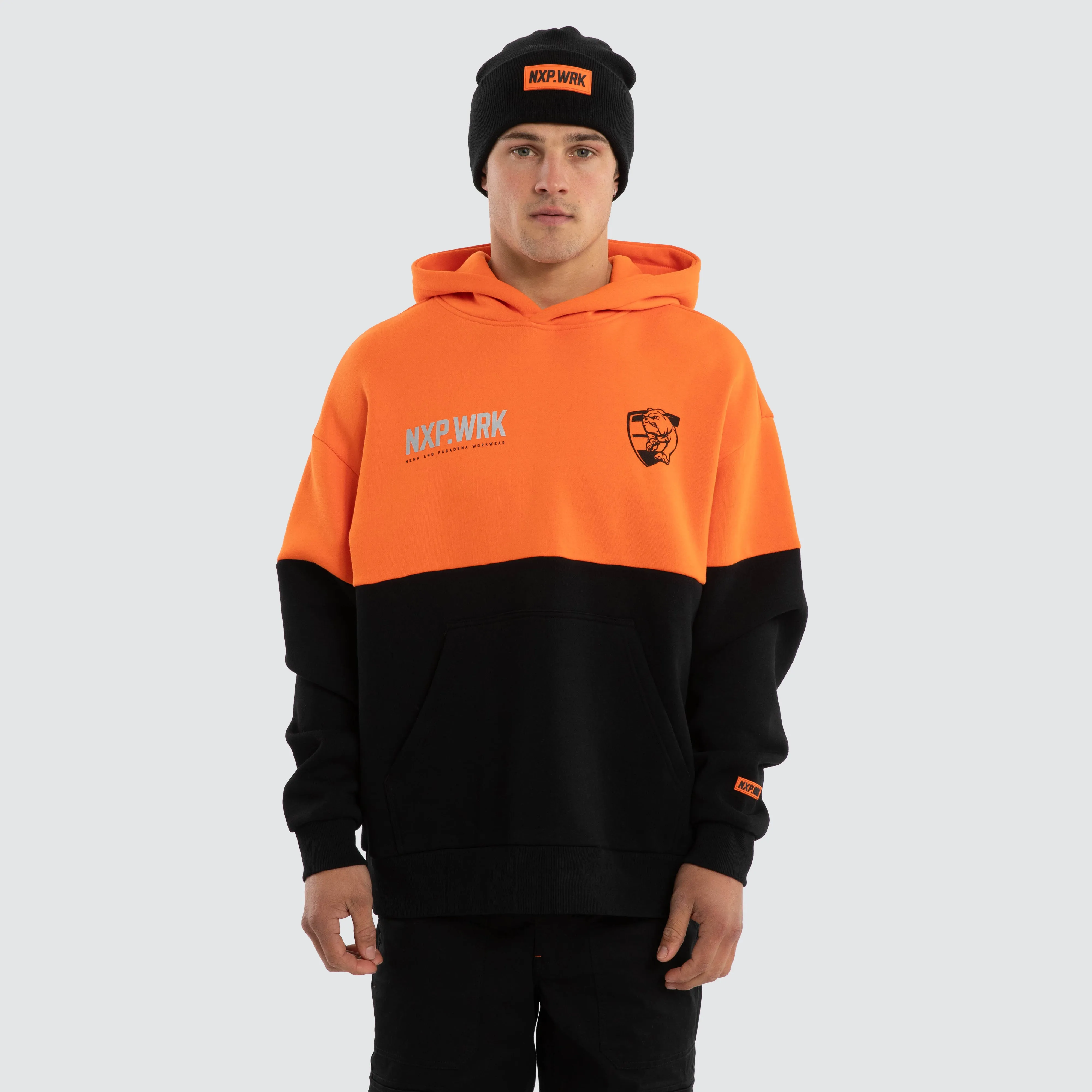 Western Bulldogs Block Hoodie Orange Black sold by Nena and Pasadena