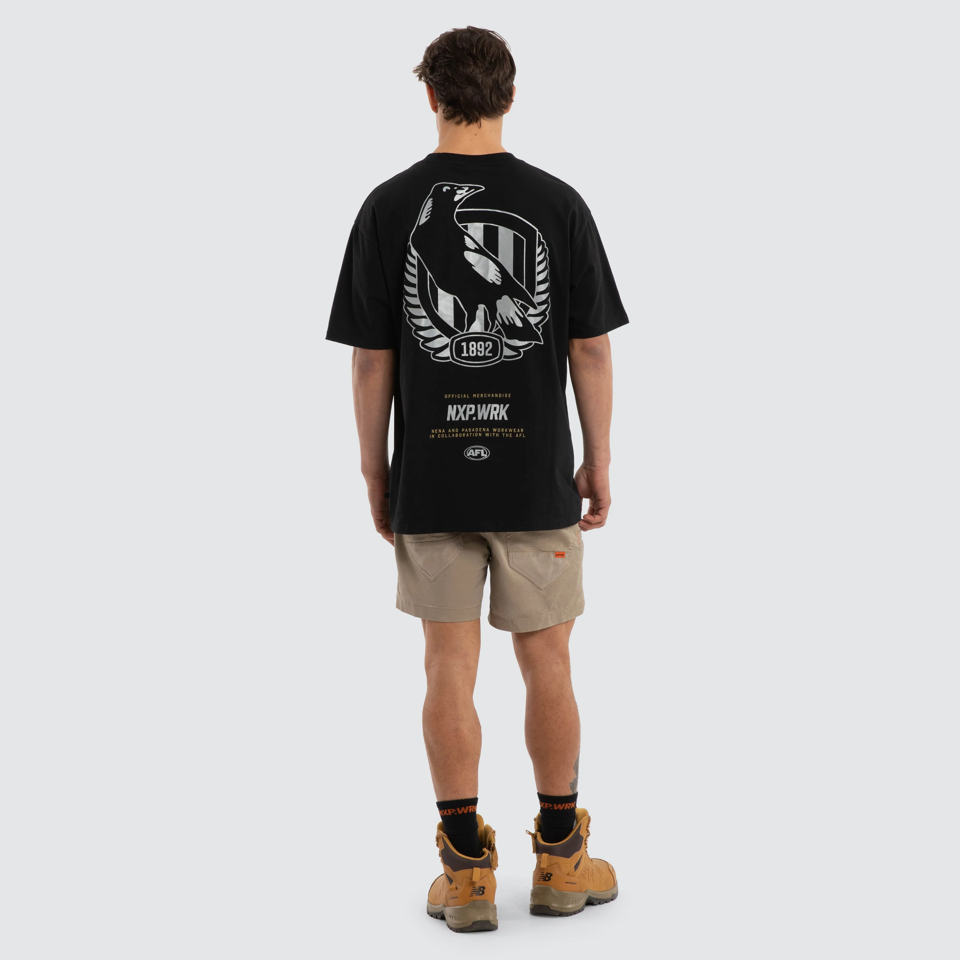 Collingwood Magpies Union Tee Jet Black sold by Nena and Pasadena product image thumbnail 5