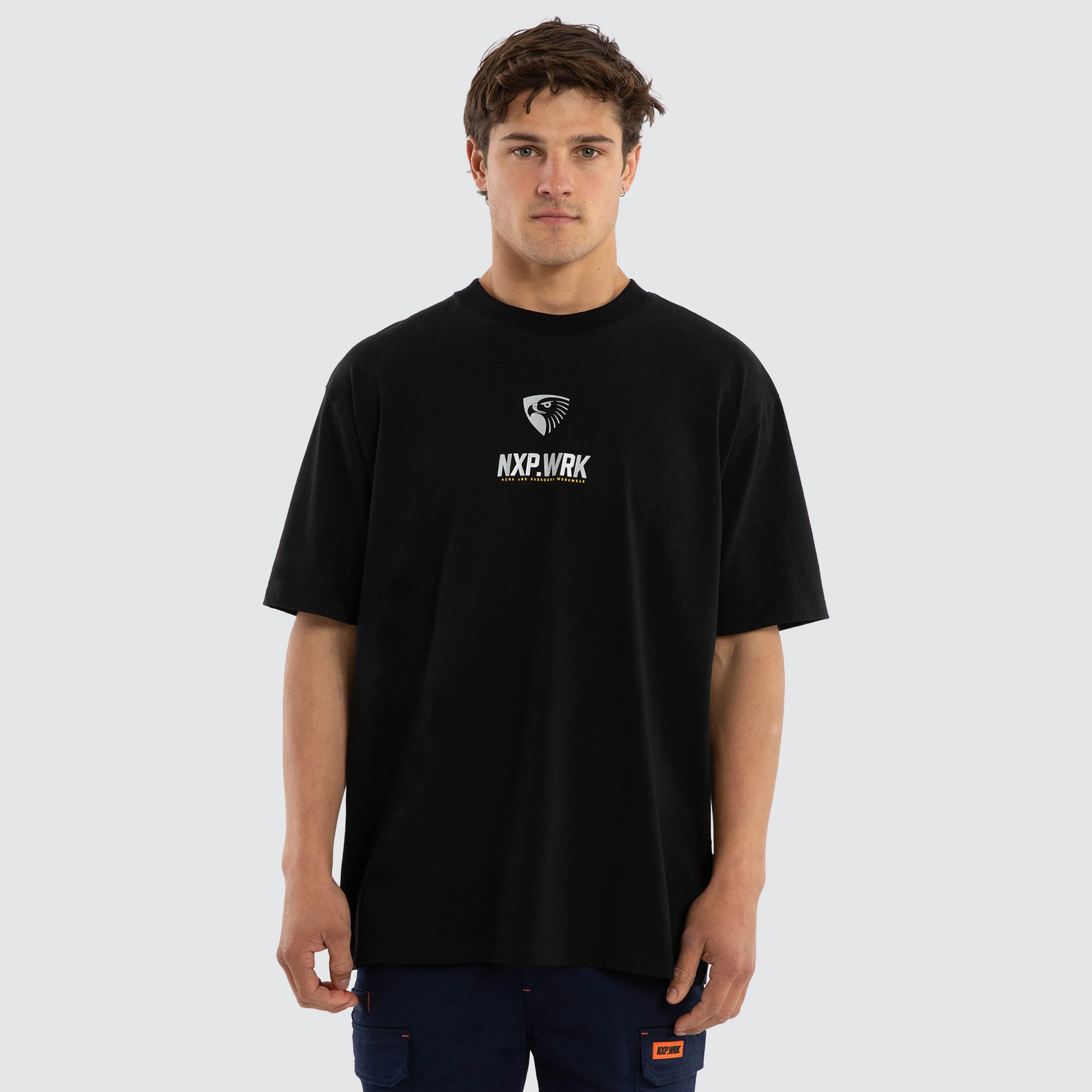 Hawthorn Hawks Union Tee Jet Black sold by Nena and Pasadena