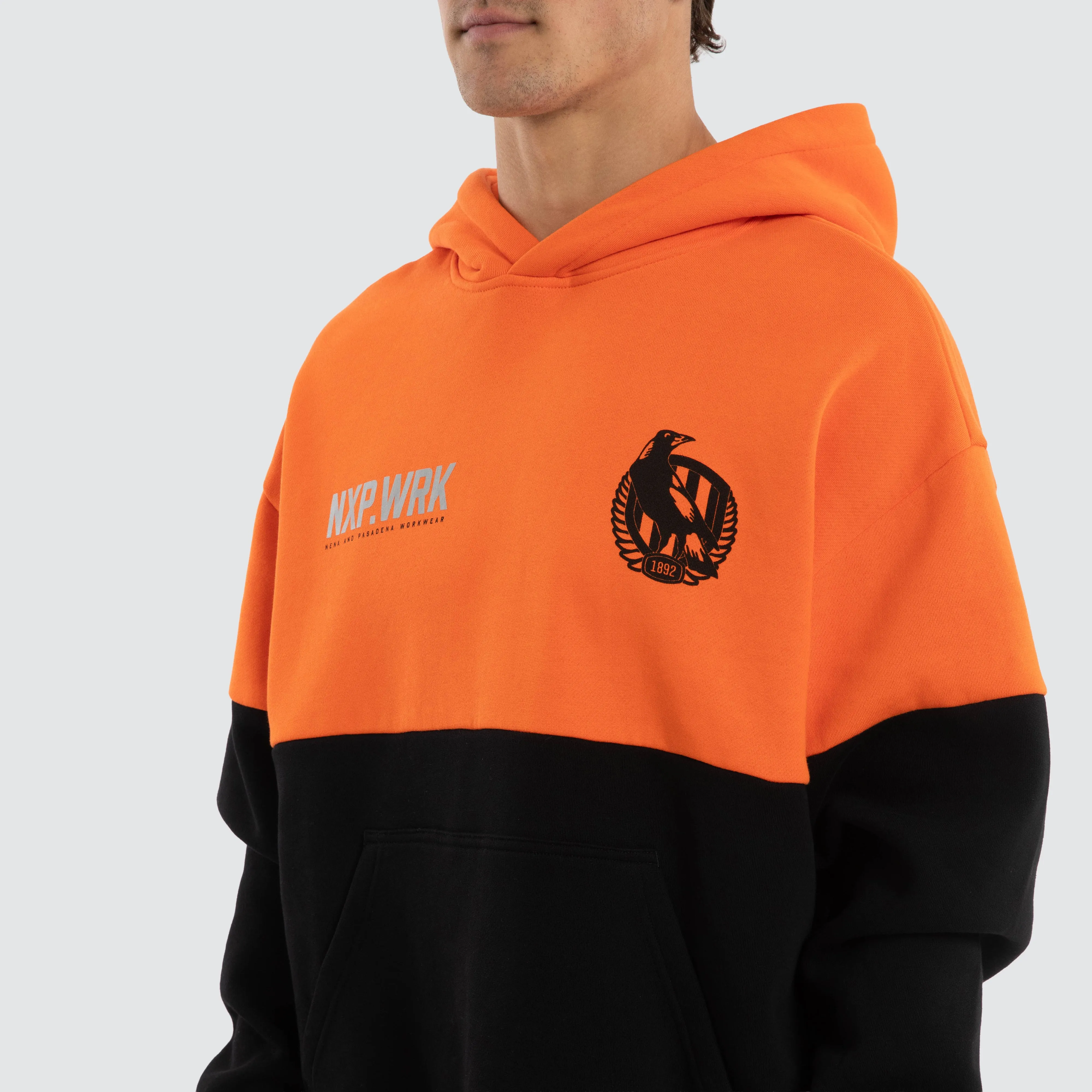 Collingwood Magpies Block Hoodie Orange Black sold by Nena and Pasadena product image thumbnail 4