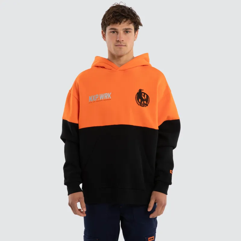 Collingwood Magpies Block Hoodie Orange Black sold by Nena and Pasadena