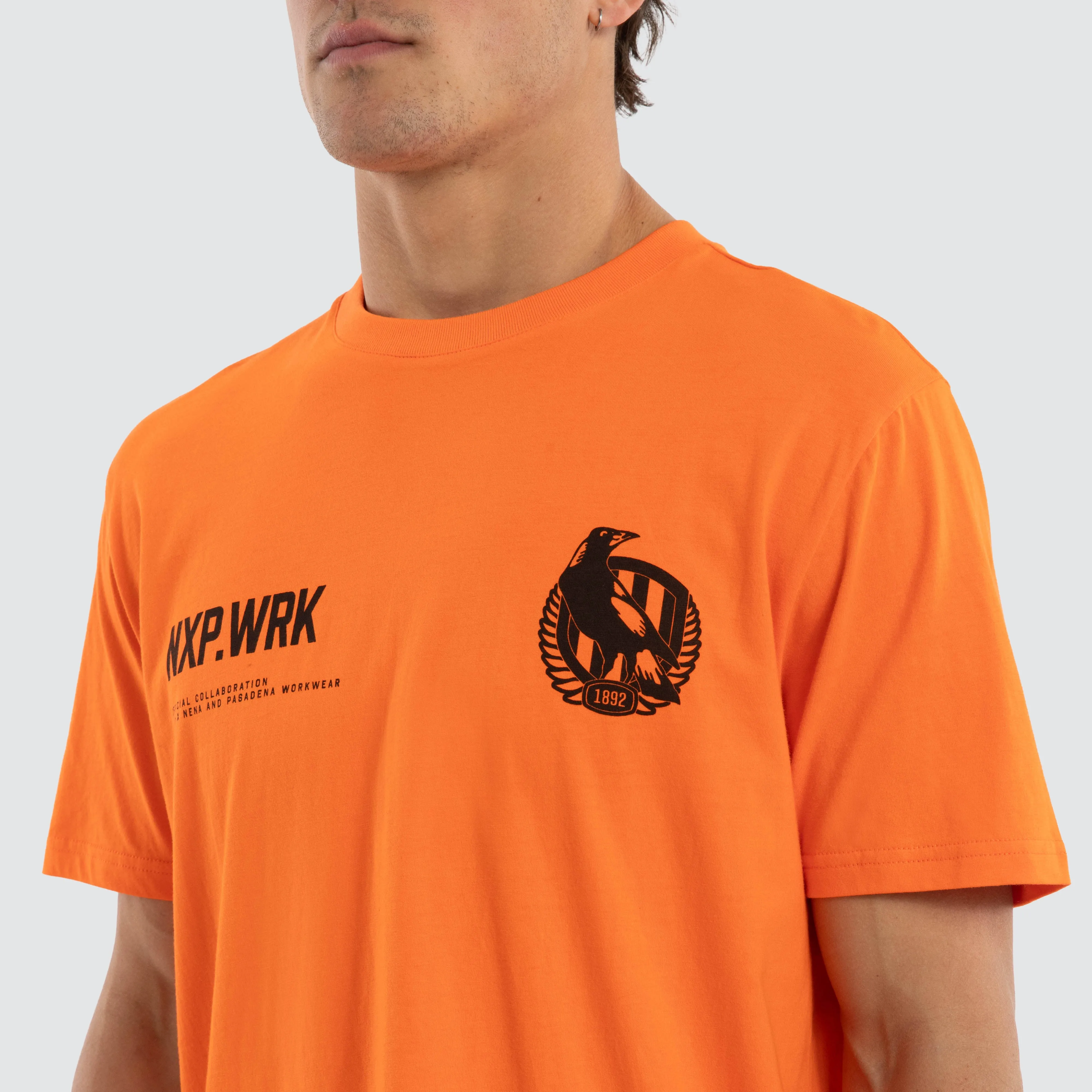 Collingwood Magpies Ethic Tee Work Orange sold by Nena and Pasadena product image thumbnail 4