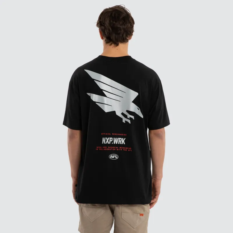 Adelaide Crows Union Tee Jet Black sold by Nena and Pasadena