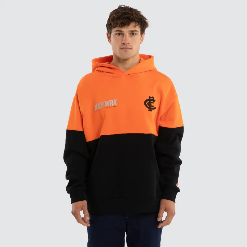 Carlton Blues Block Hoodie Orange Black sold by Nena and Pasadena