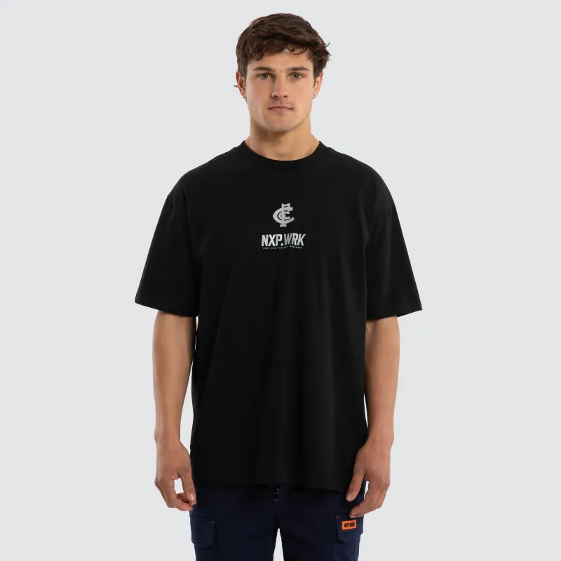 Carlton Blues Union Tee Jet Black sold by Nena and Pasadena