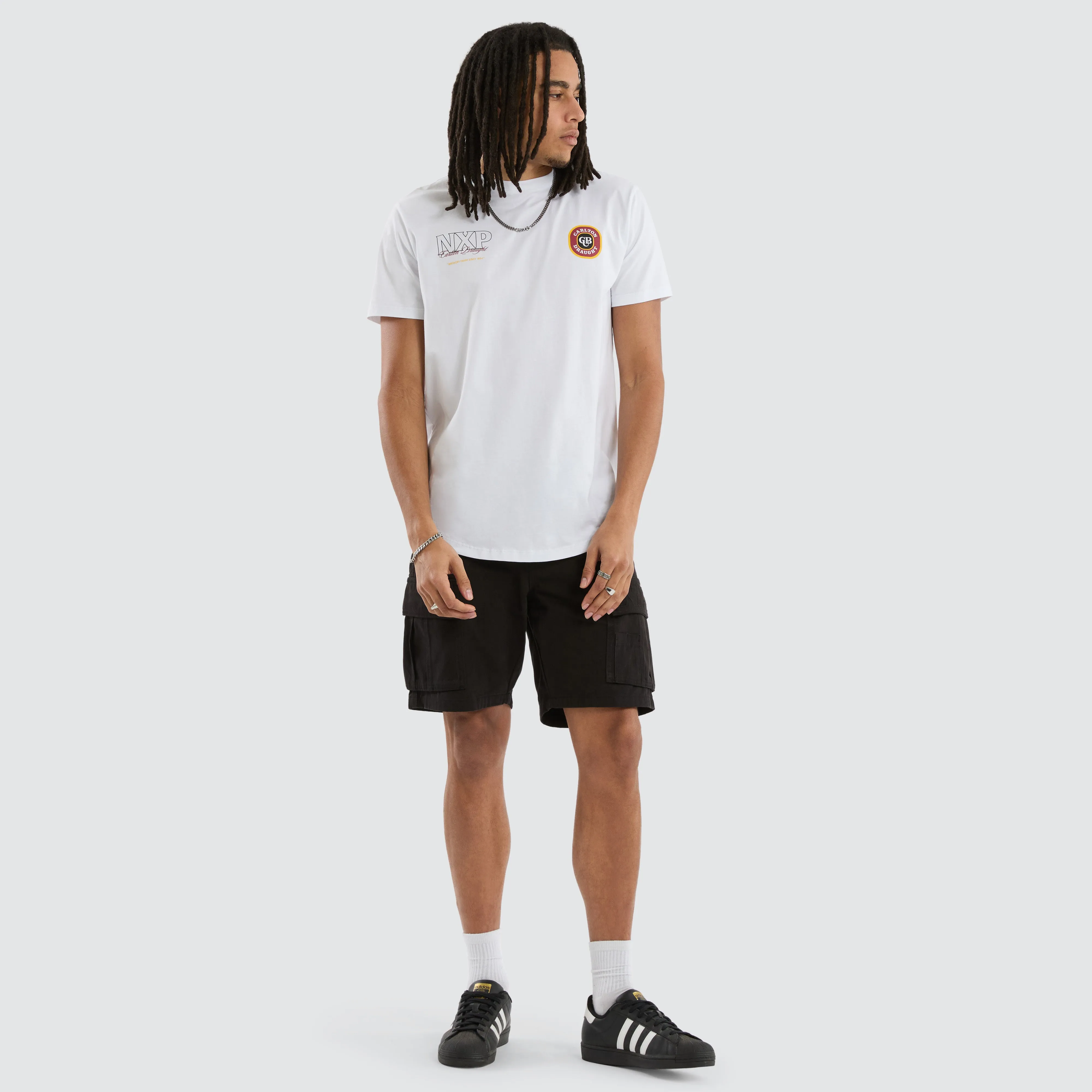 Carlton Draught General Dual Curved Tee Optical White sold by Nena and Pasadena product image thumbnail 5