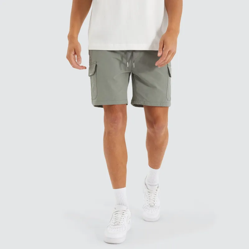 S150 Slim Stretch Cargo Short Slate Grey made by Nena and Pasadena