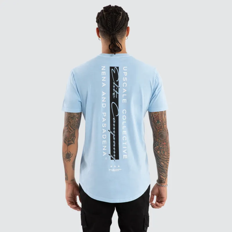 Whisper Dual Curved Tee Pigment Blue Bell sold by Nena and Pasadena