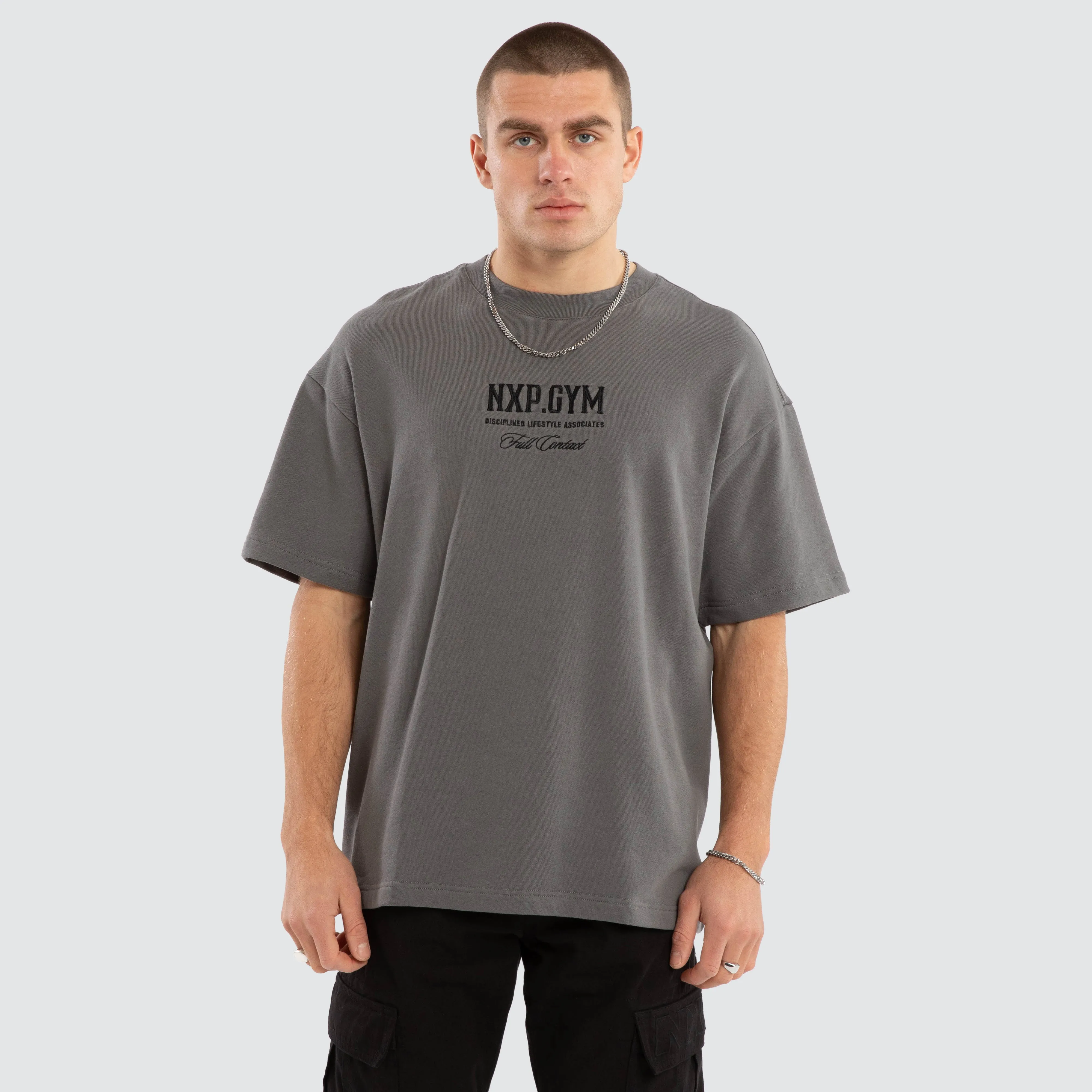 Mighty Loopback Raptor Tee Charcoal sold by Nena and Pasadena