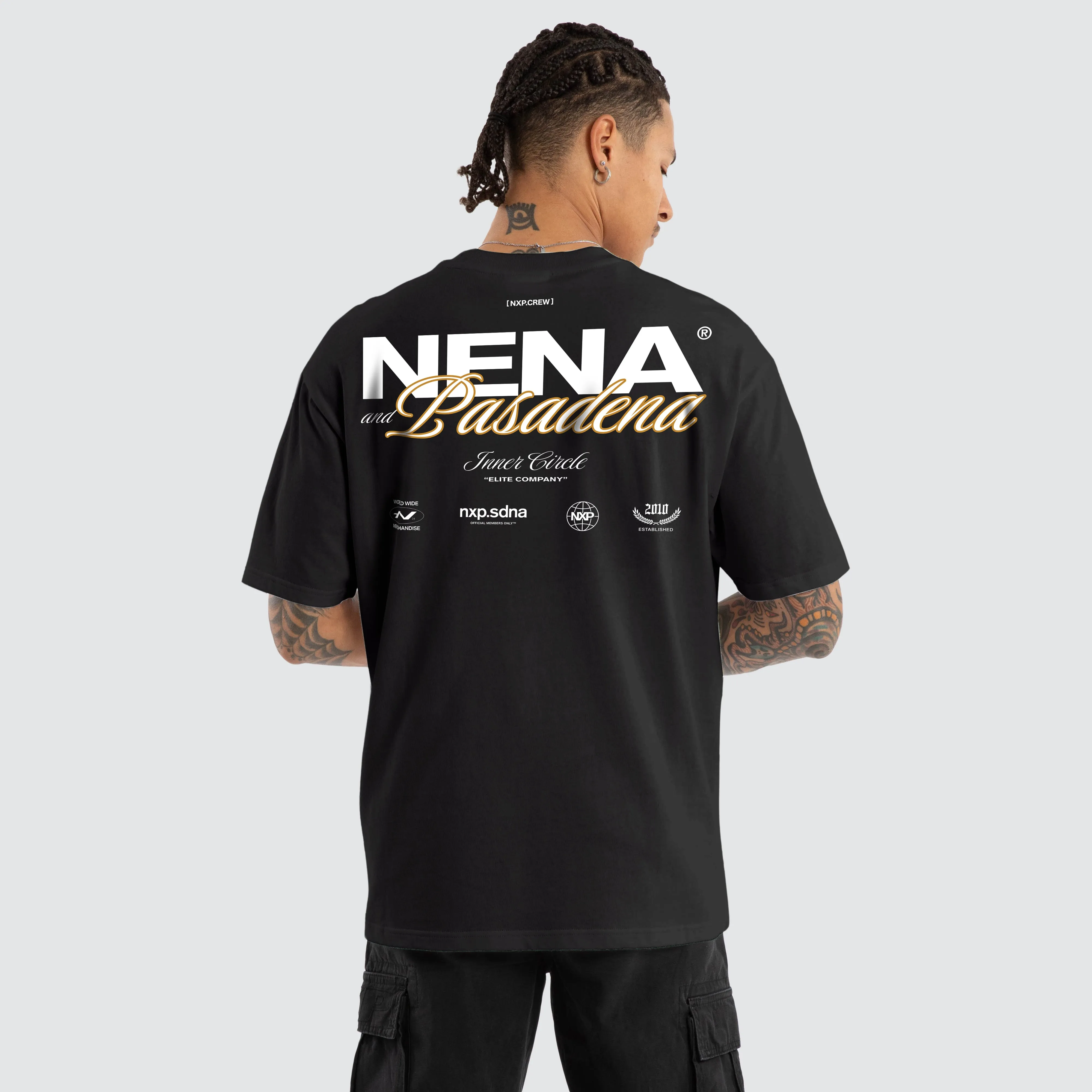 Demand Box Fit Tee Jet Black sold by Nena and Pasadena