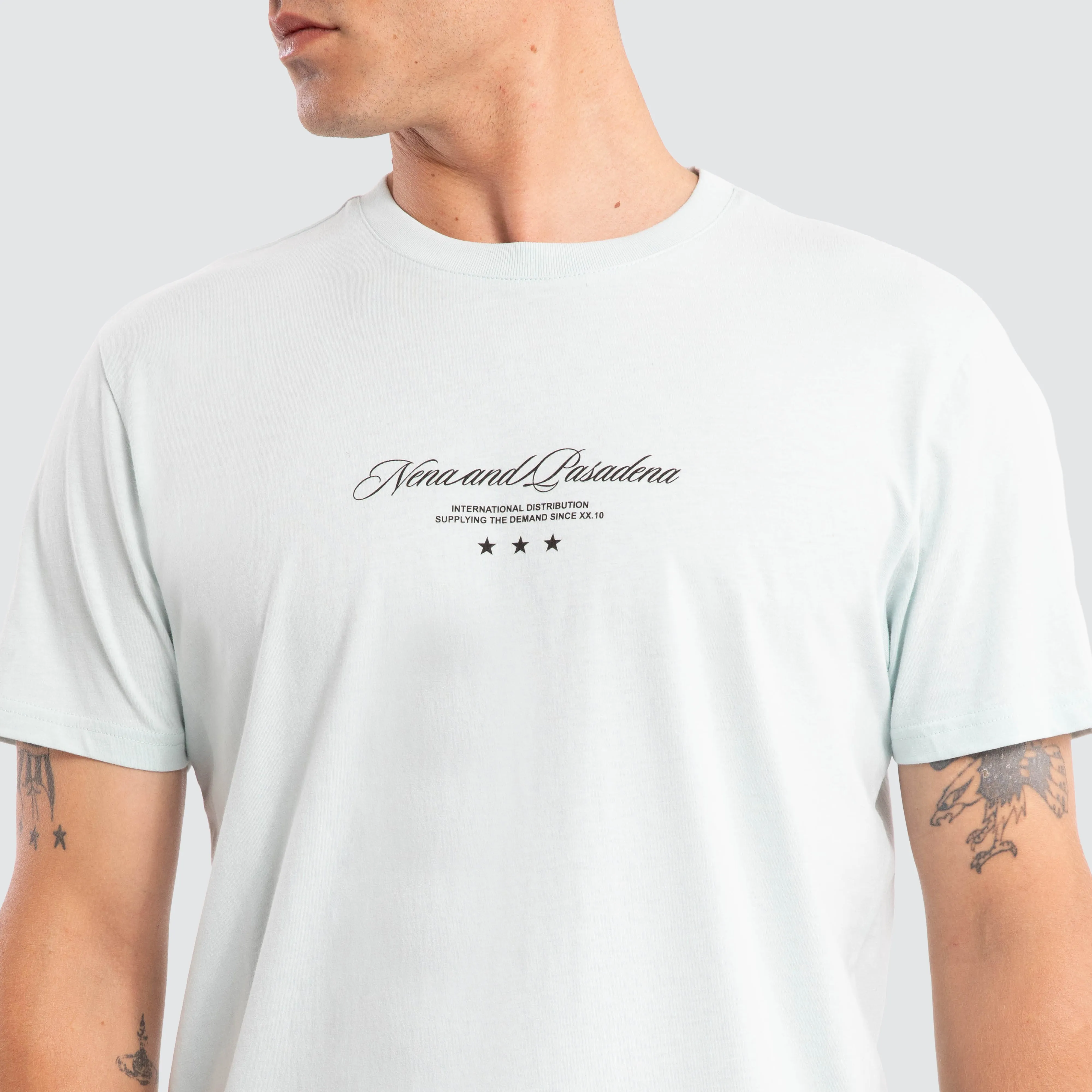 Juncture Dual Curved Tee Pastel Blue sold by Nena and Pasadena product image thumbnail 3