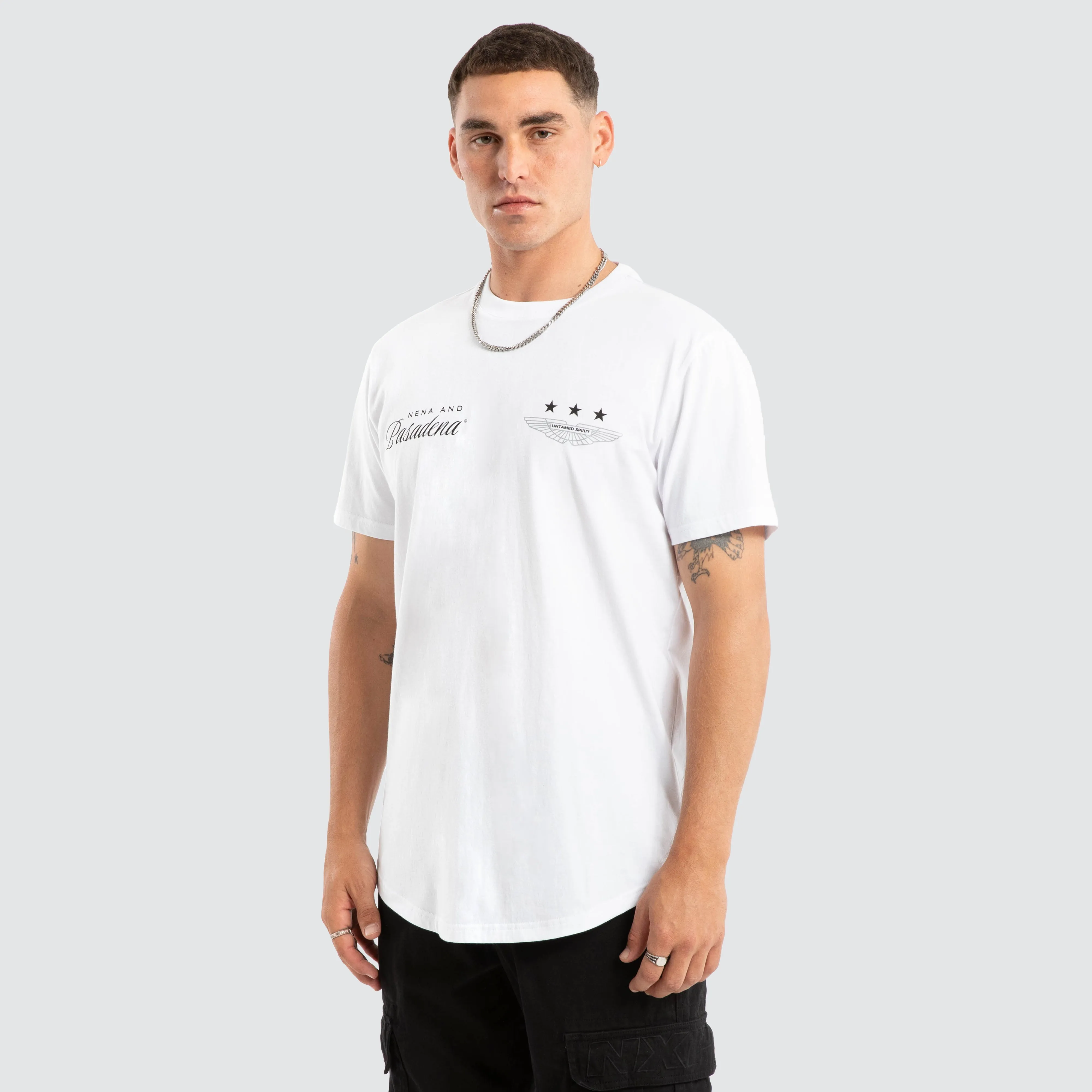 Pledge Dual Curved Tee White sold by Nena and Pasadena product image thumbnail 3