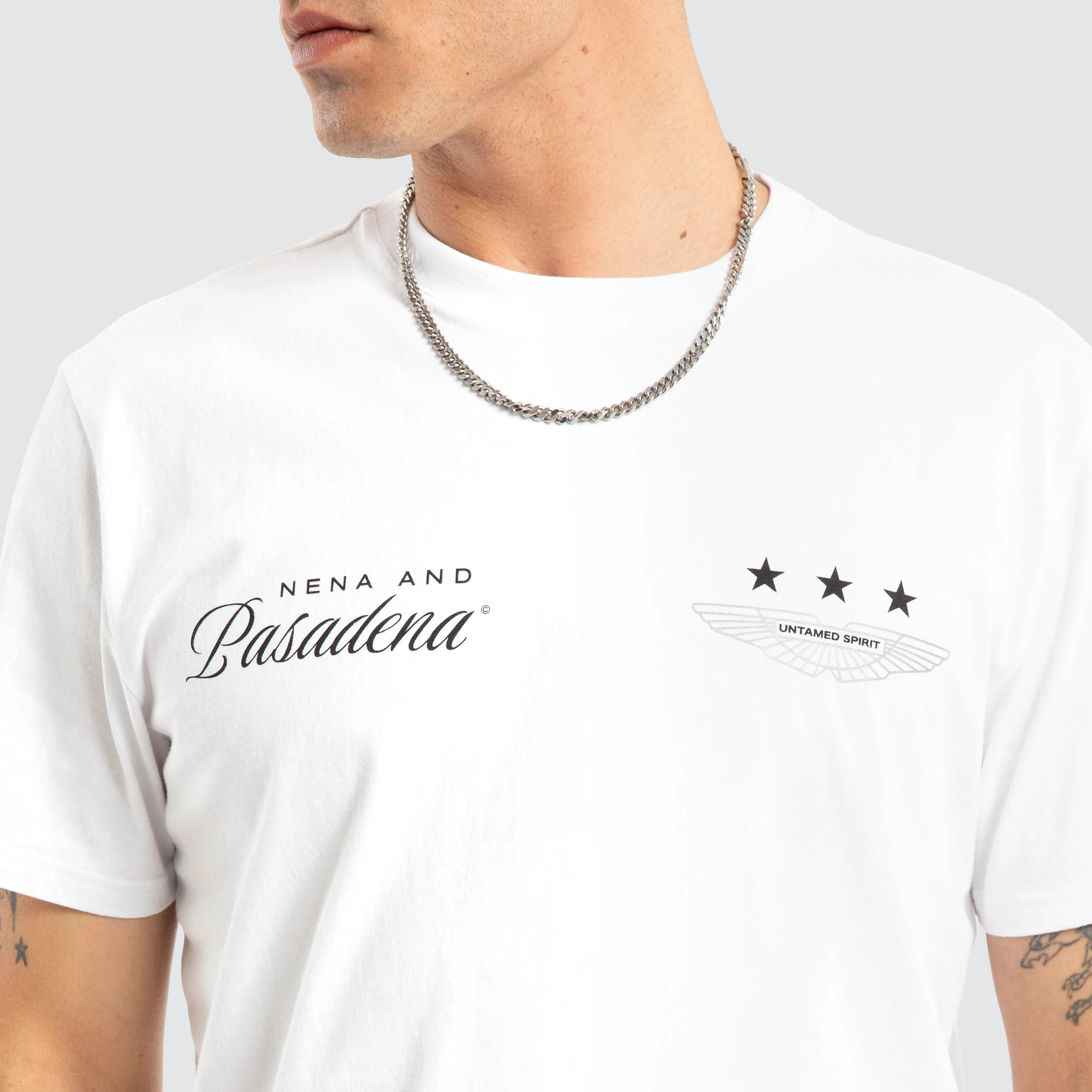 Pledge Dual Curved Tee White sold by Nena and Pasadena product image thumbnail 4