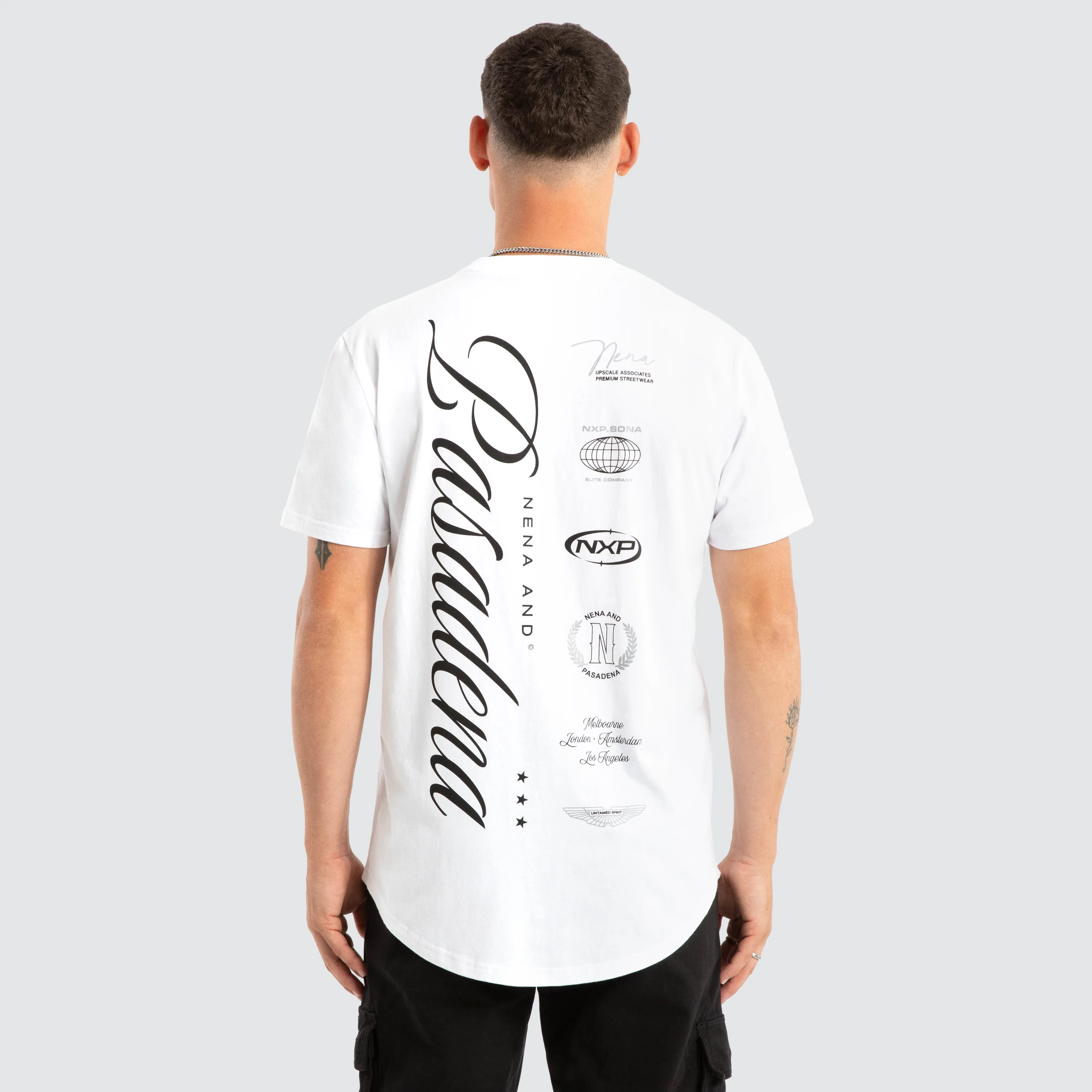 Pledge Dual Curved Tee White sold by Nena and Pasadena product image thumbnail 2