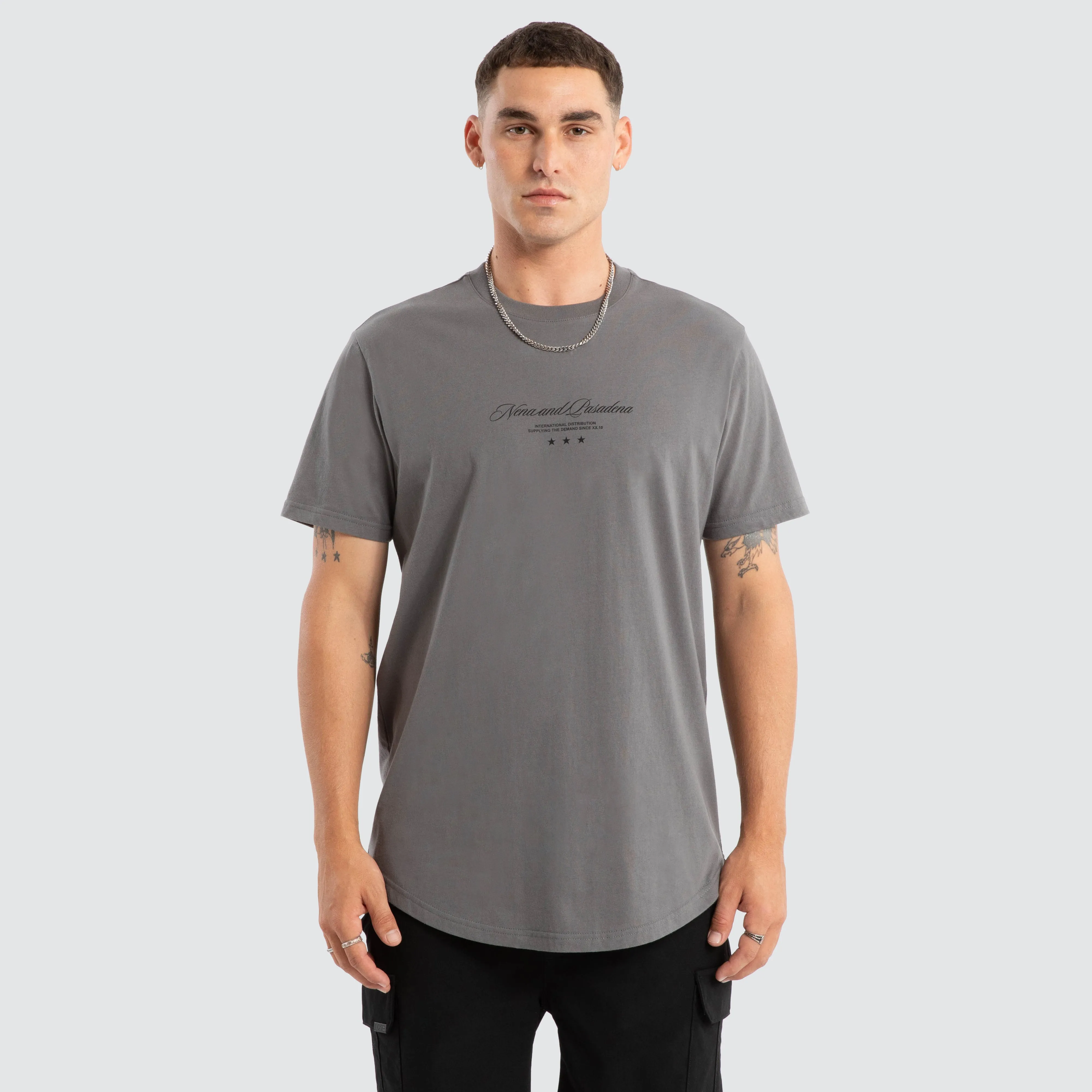 Juncture Dual Curved Tee Charcoal sold by Nena and Pasadena product image thumbnail 2