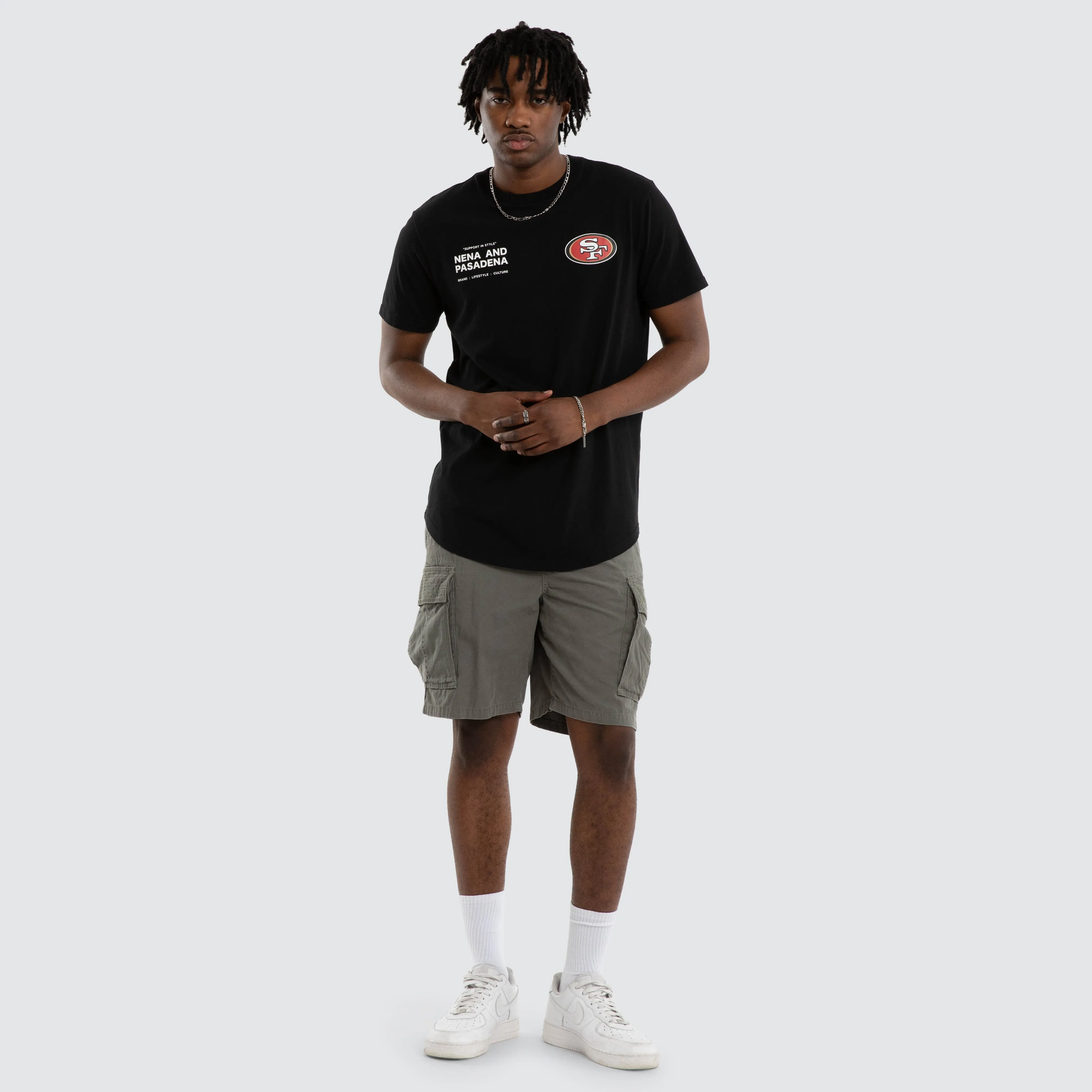 San Francisco 49ers Vertical Tee Jet Black sold by Nena and Pasadena product image thumbnail 5