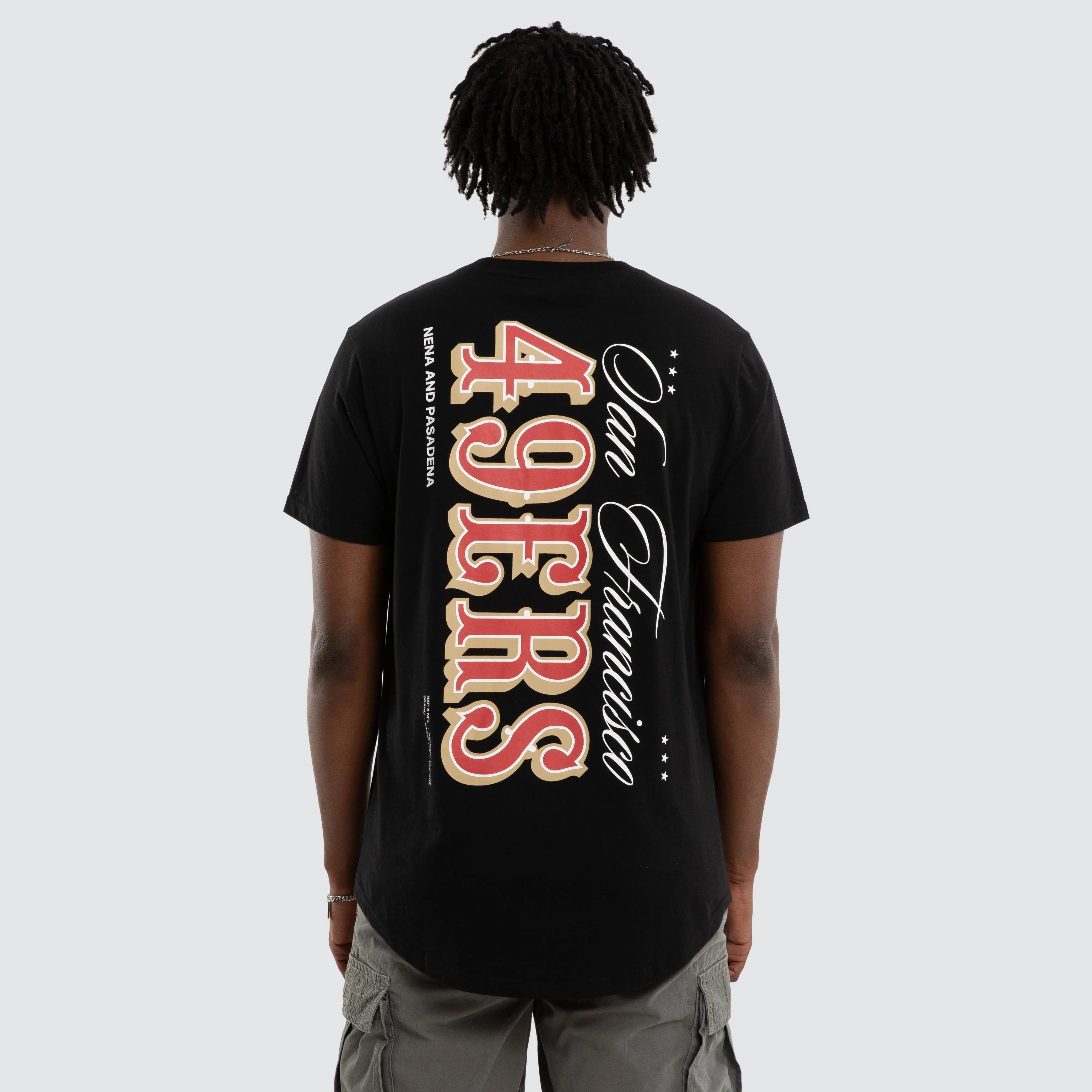 San Francisco 49ers Vertical Tee Jet Black sold by Nena and Pasadena product image thumbnail 4