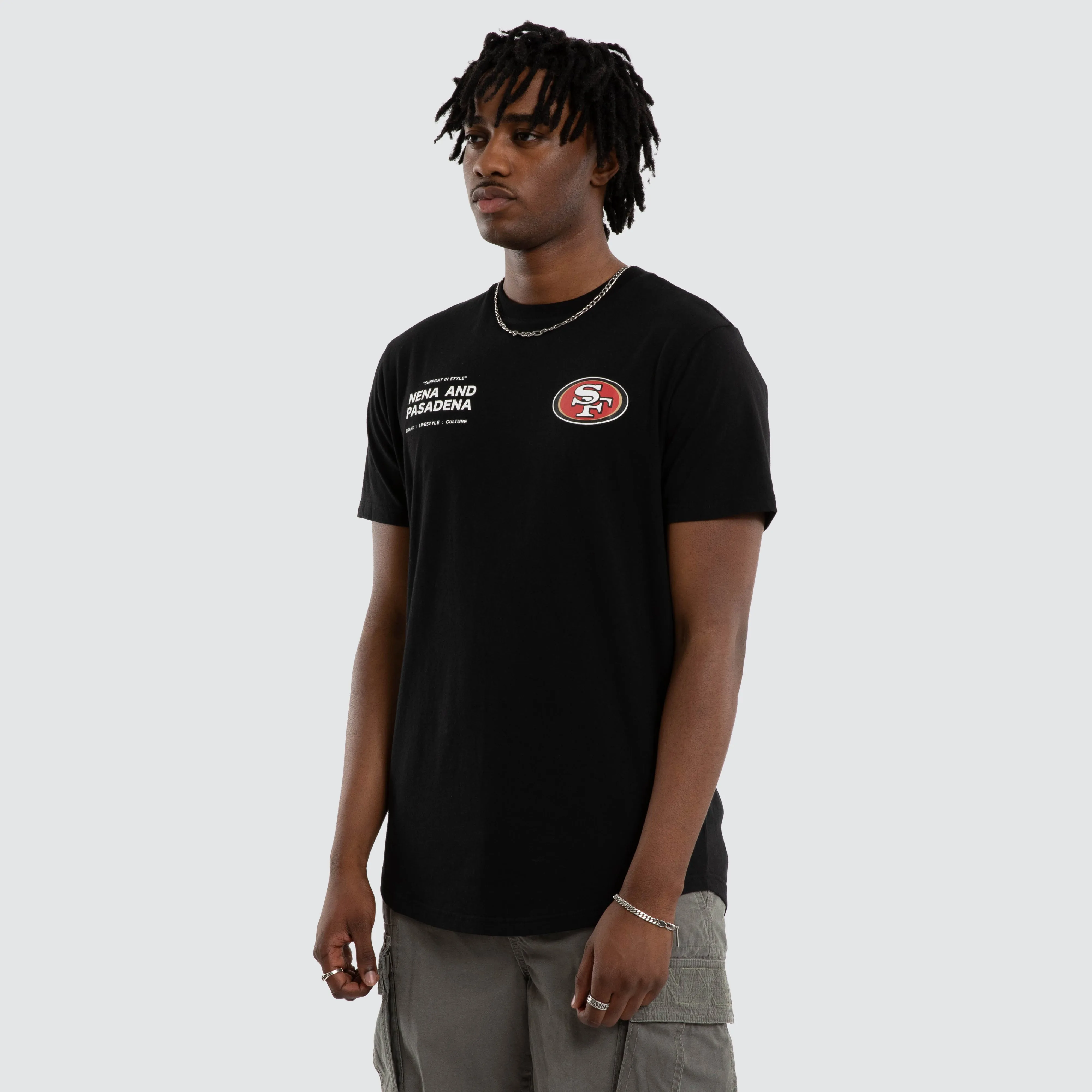 San Francisco 49ers Vertical Tee Jet Black sold by Nena and Pasadena product image thumbnail 2