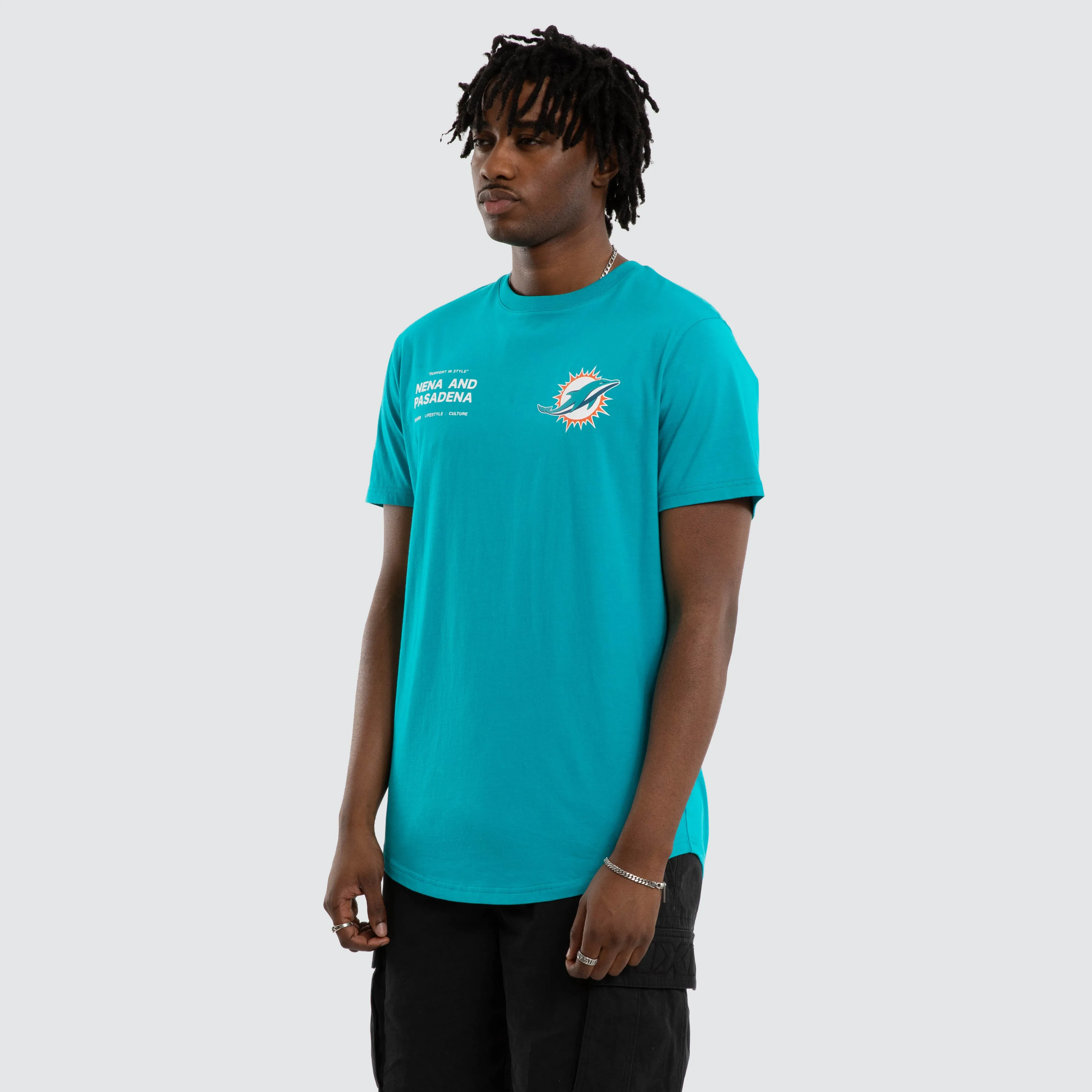 Miami Dolphins Vertical Tee Aqua sold by Nena and Pasadena product image thumbnail 2