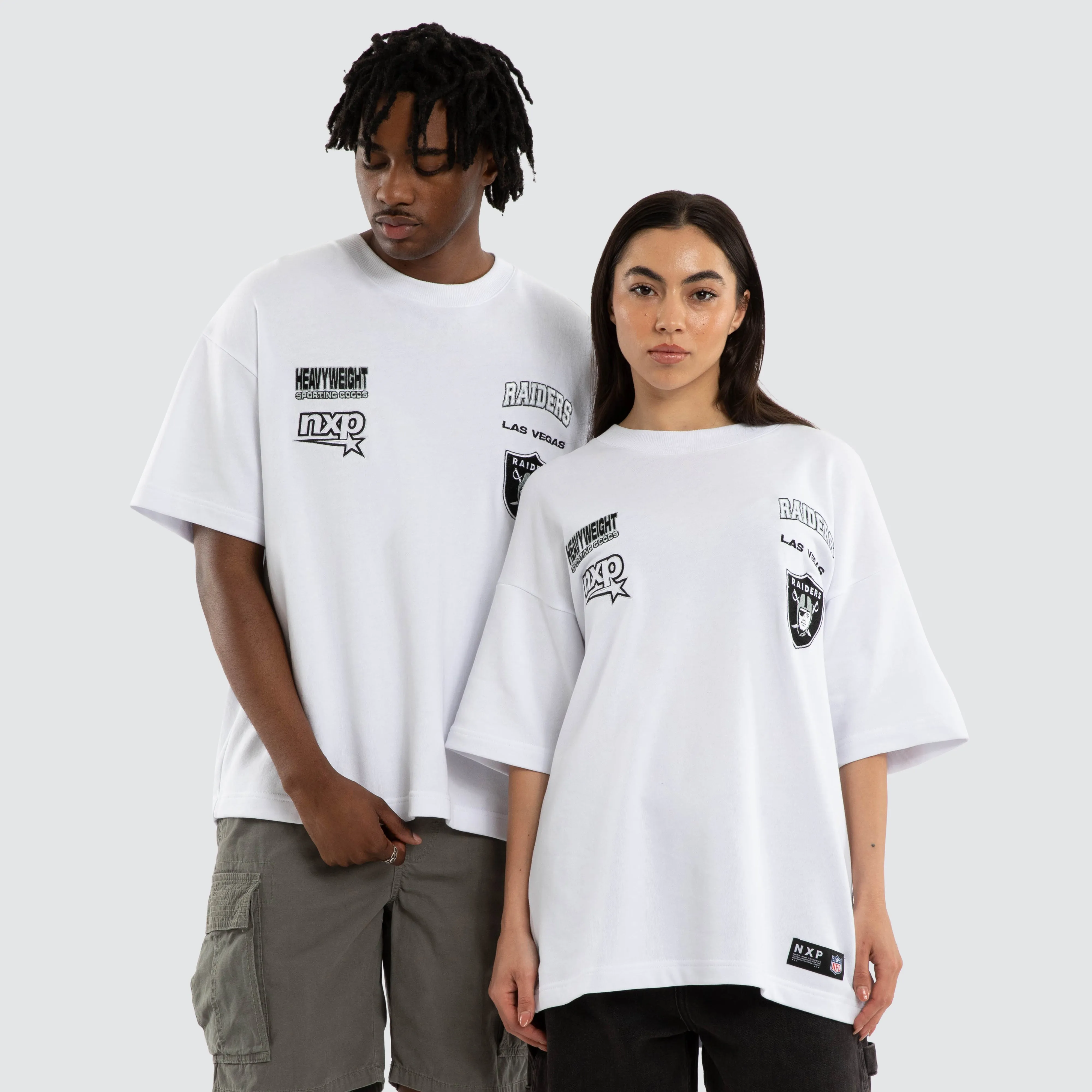 Las Vegas Raiders Surround Tee Optical White sold by Nena and Pasadena